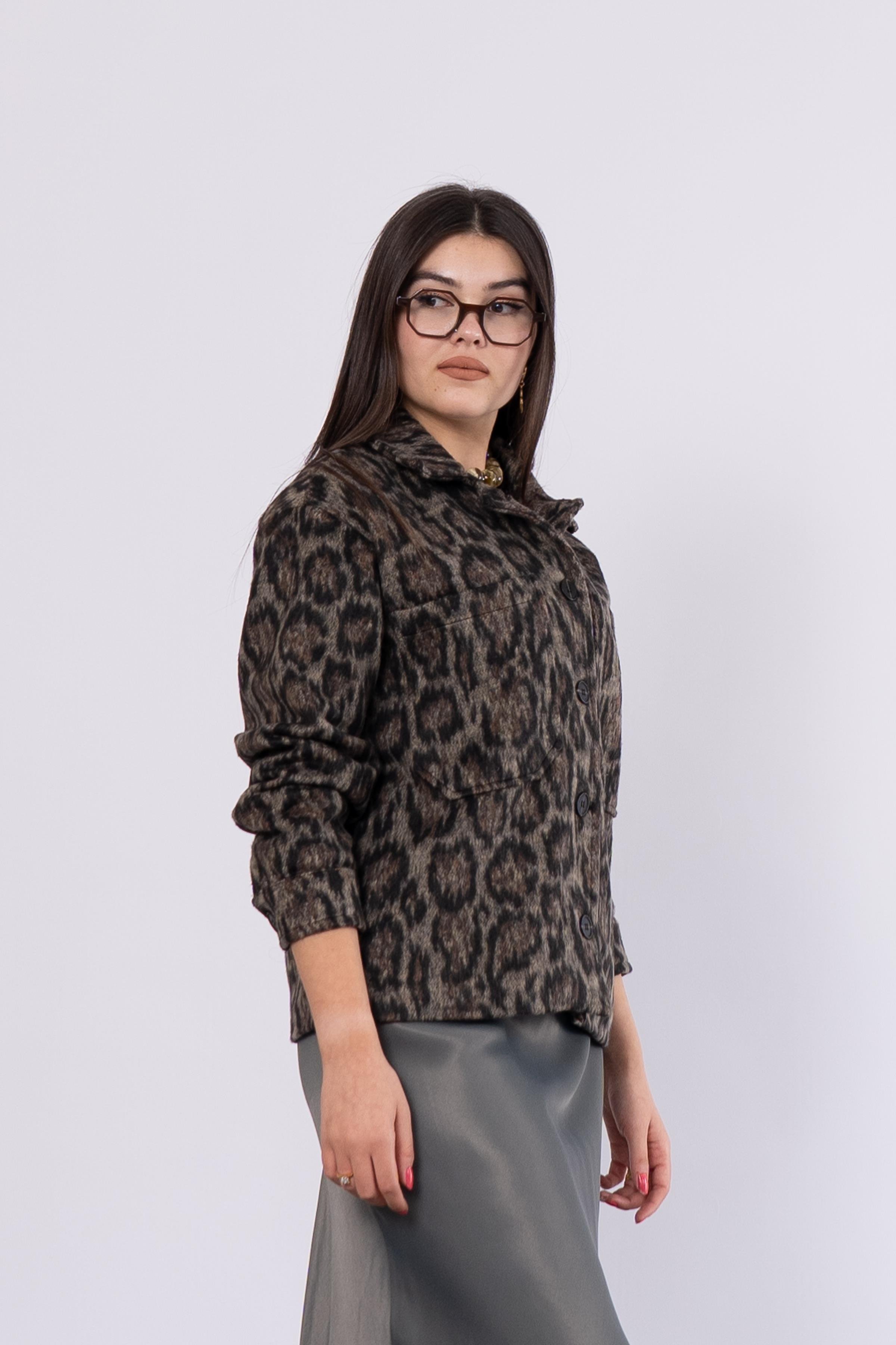Leopar Desenli Üst Cepli Ceket 8600