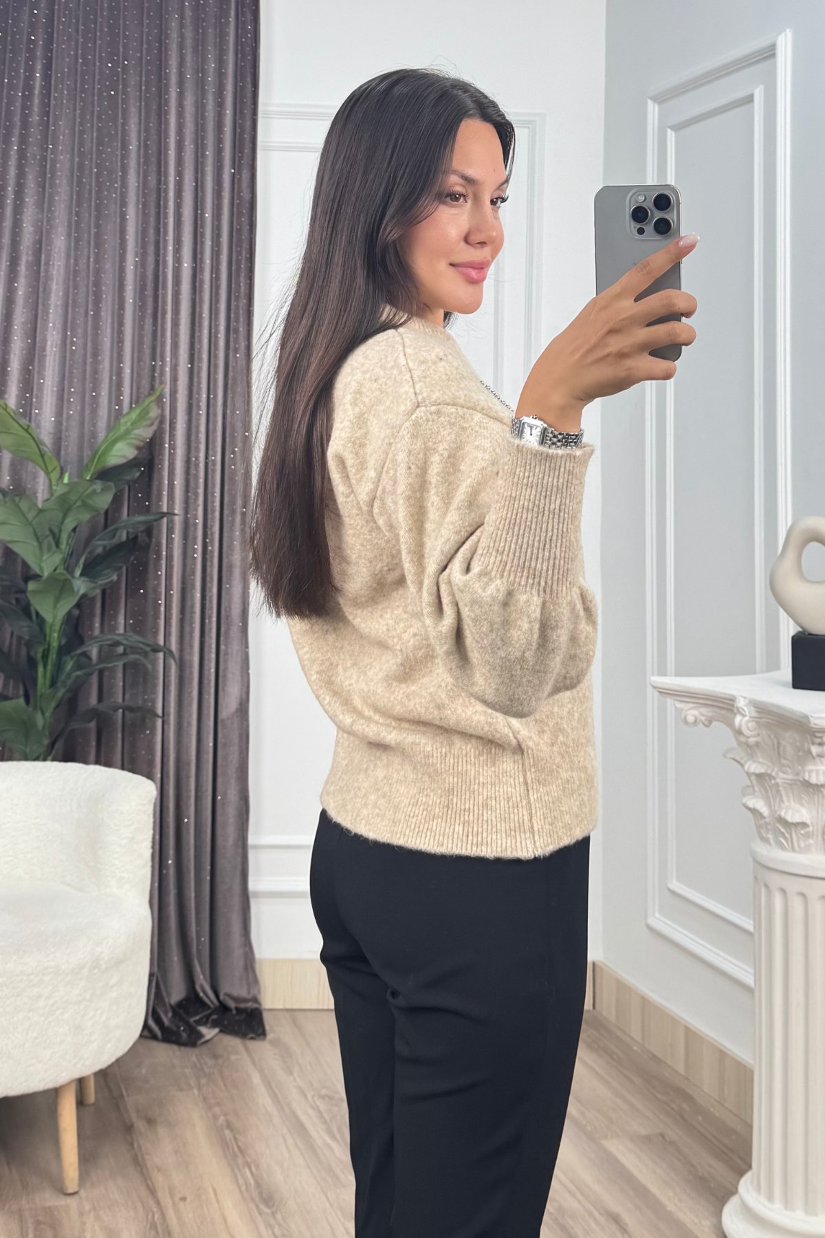 LUMIERE – Taş İşlemeli Triko Kazak 20298