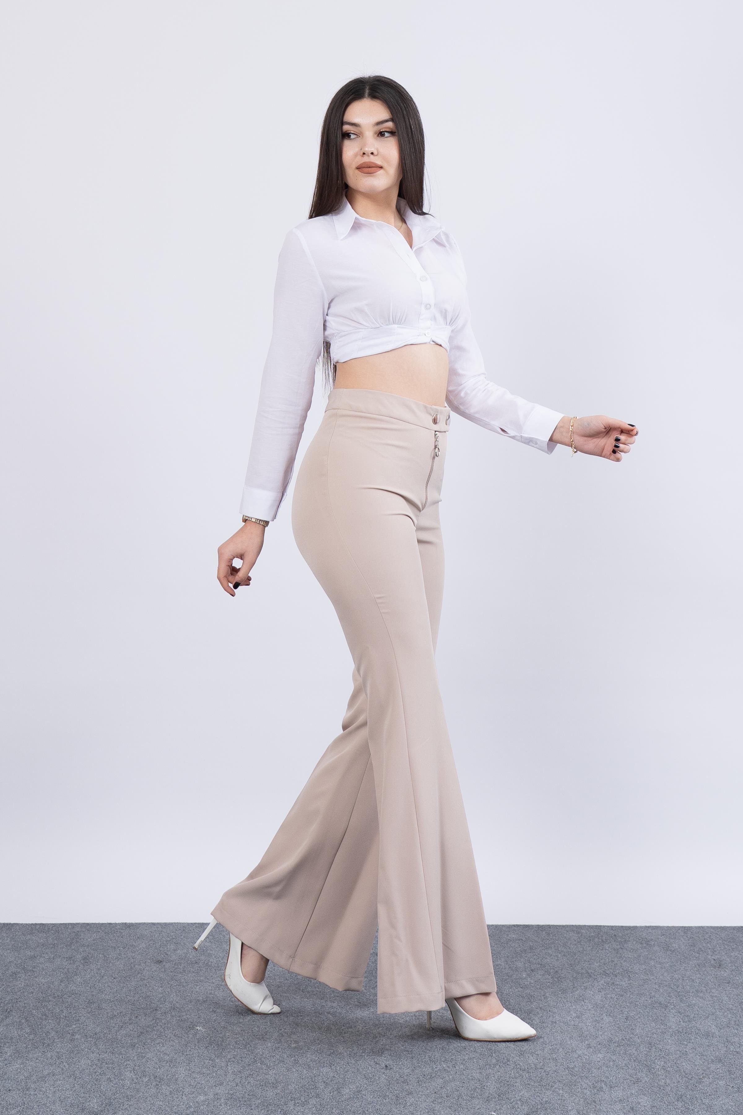 Y-3679  Y METAL FERMUARLI İSPANYOL PAÇA PANTOLON