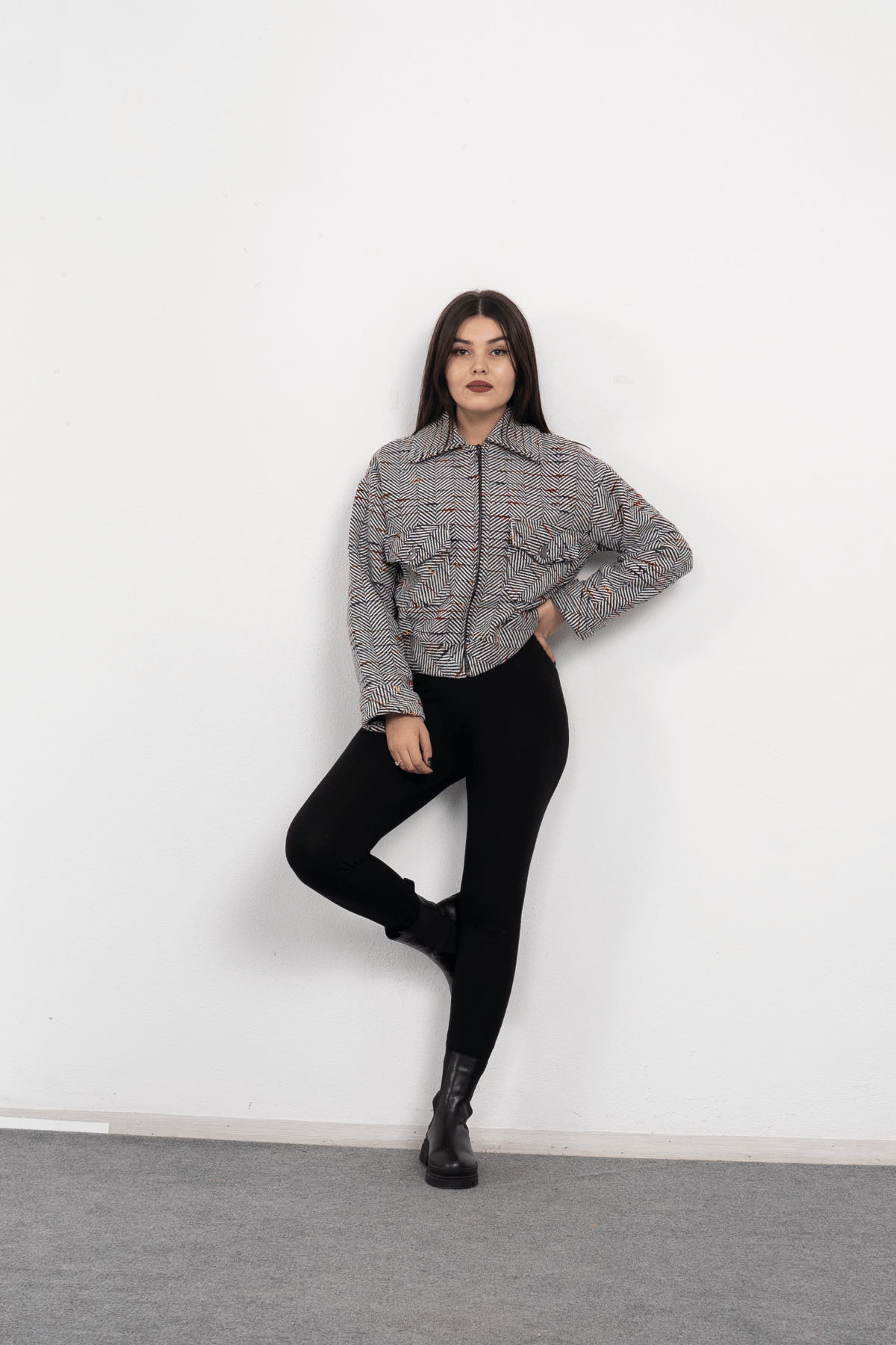 Missvina Balık Sırtı Desenli Ceket