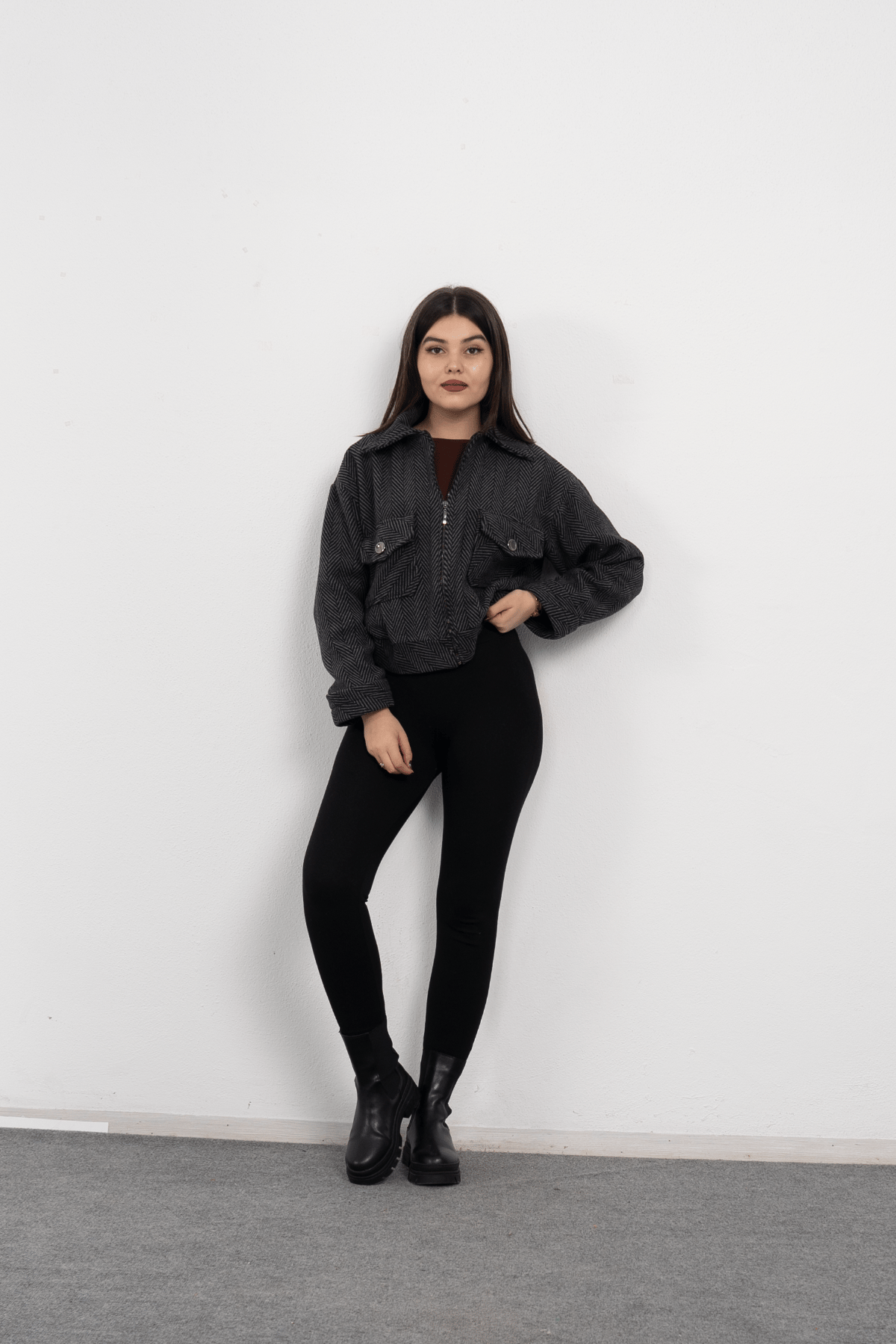 Missvina Balık Sırtı Desenli Ceket