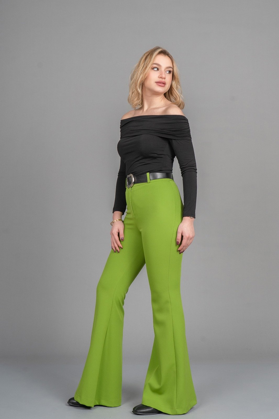 MissVina İspanyol Paça Kemerli Pantolon 3950