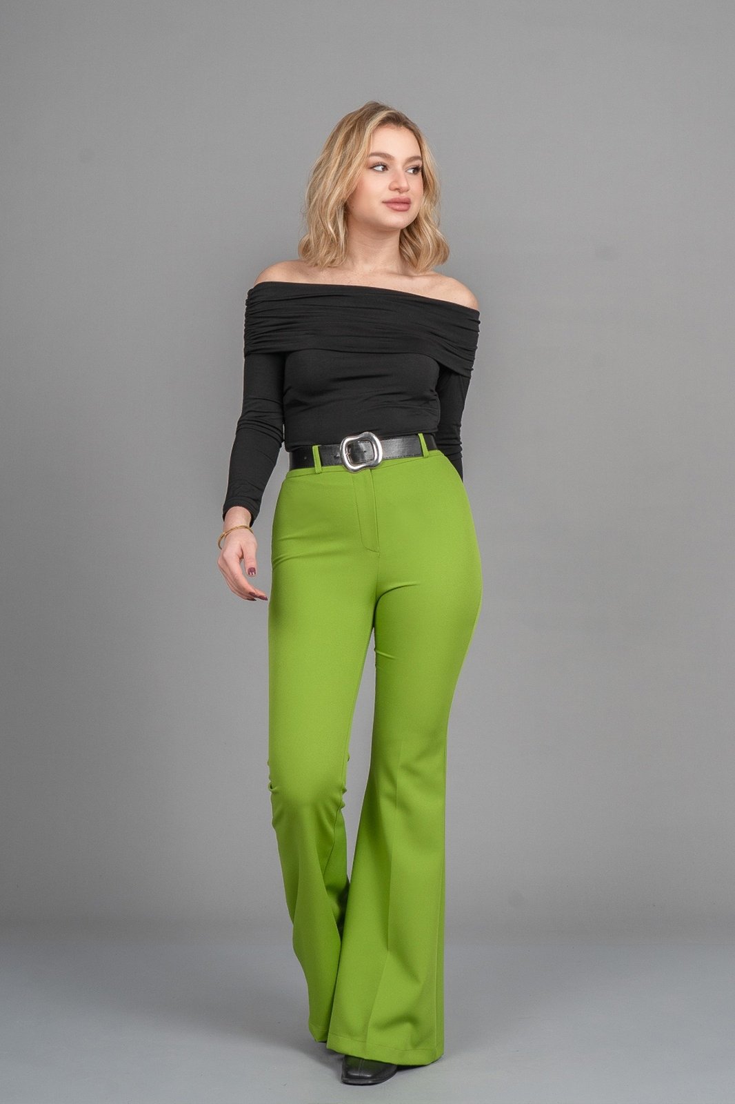 MissVina İspanyol Paça Kemerli Pantolon 3950