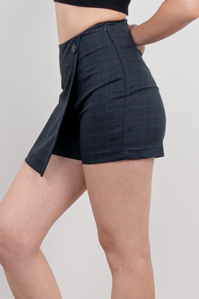 Ön Kruvaze Mini Şort Etek 30167
