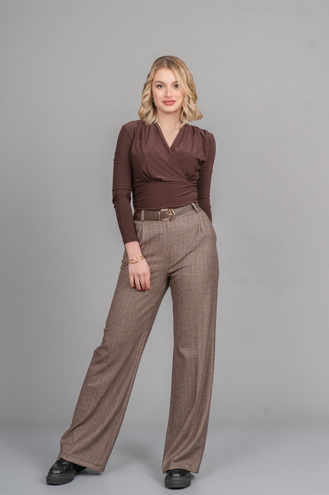Önü Pileli Bol Paça Pantolon 30329