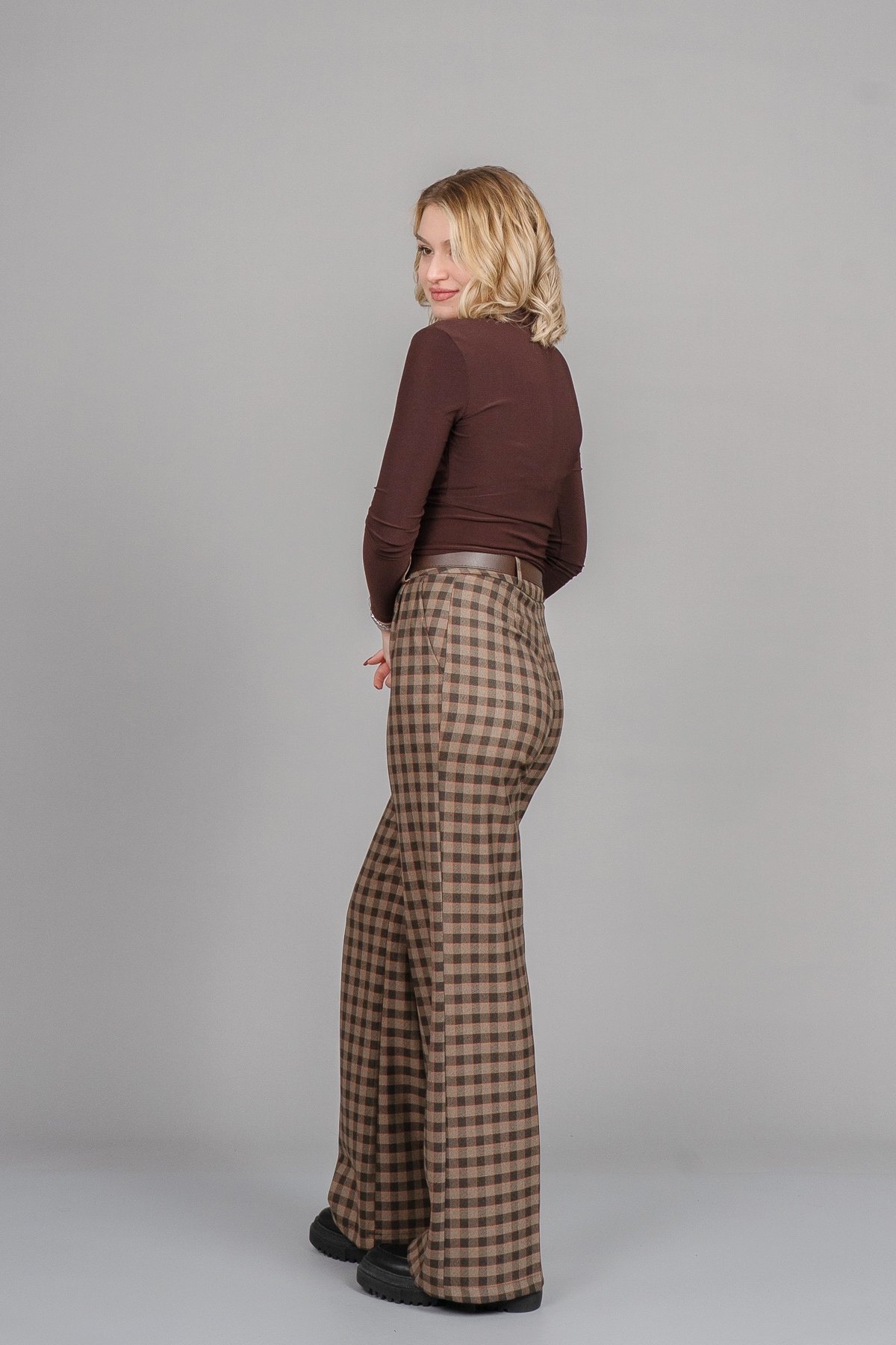 Önü Pileli Bol Paça Pantolon 30329