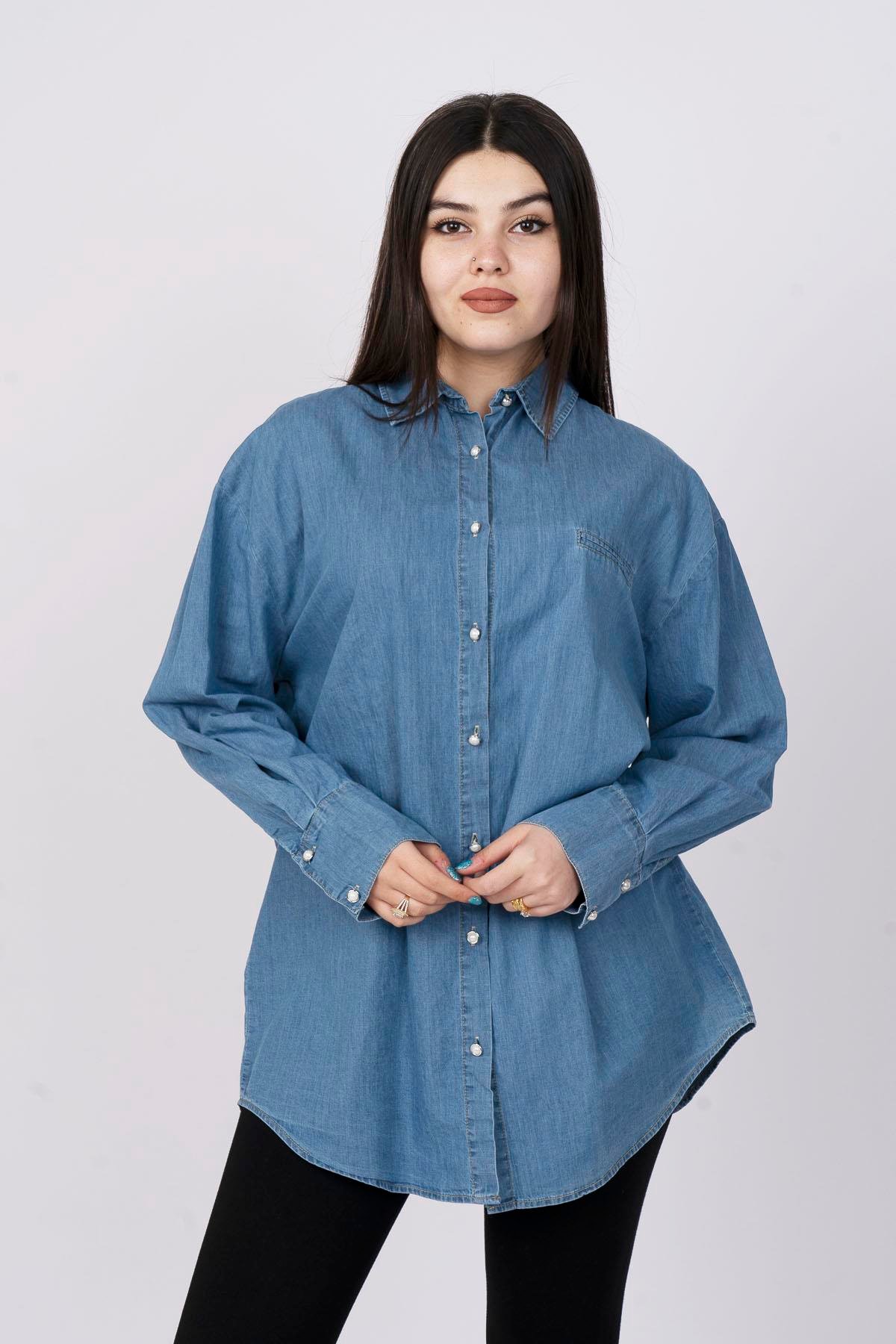 Pedo Cepli Denim Kot Gömlek 7975