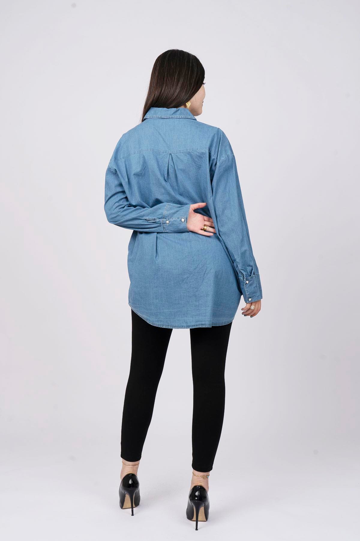 Pedo Cepli Denim Kot Gömlek 7975