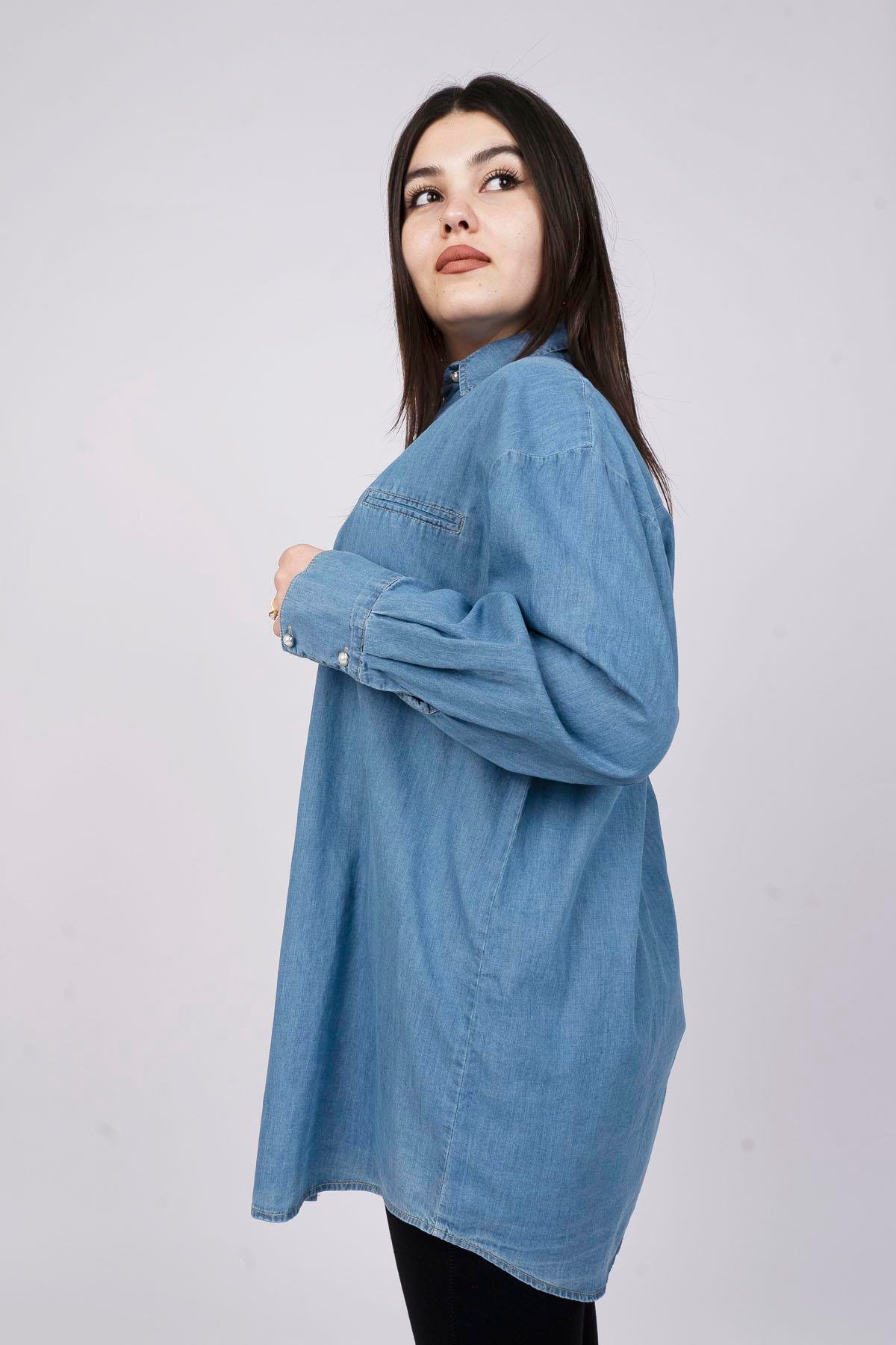 Pedo Cepli Denim Kot Gömlek 7975