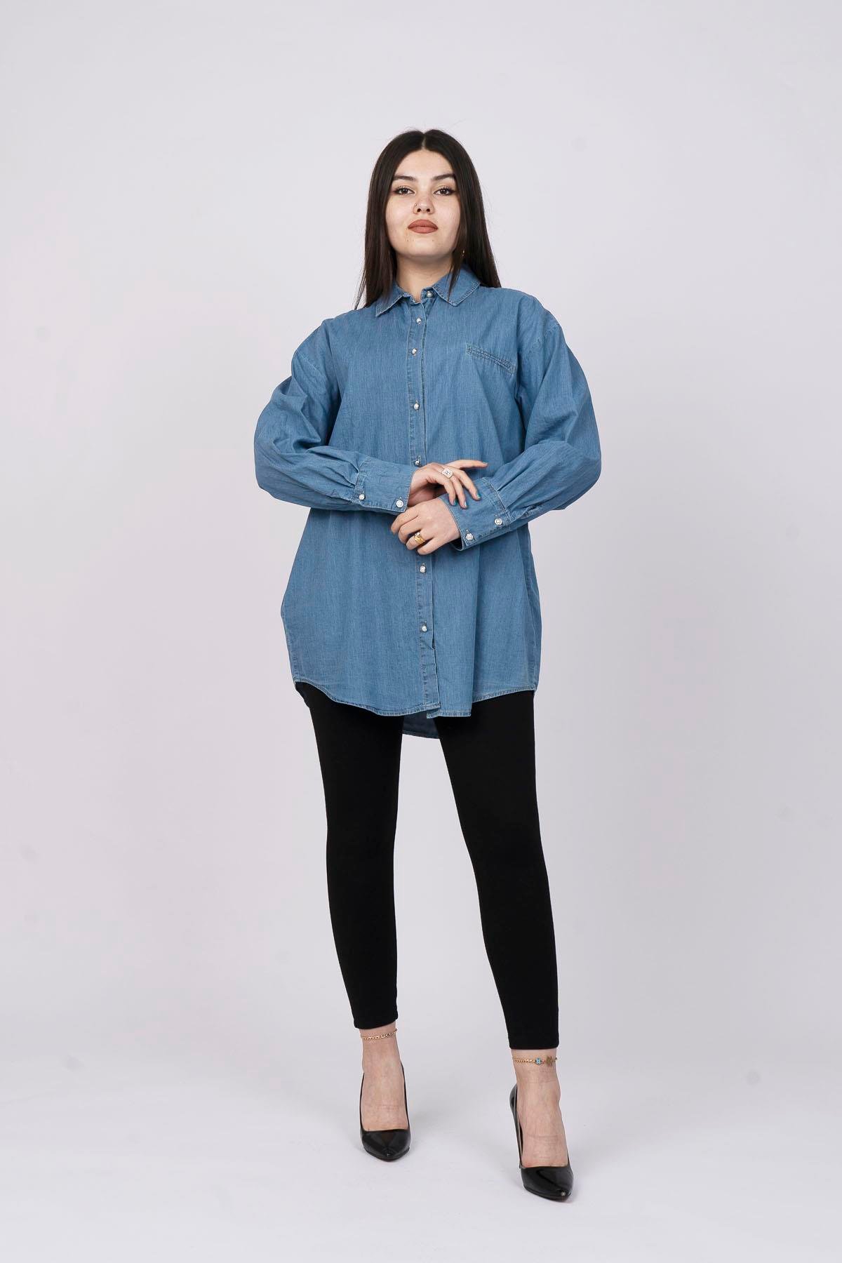 Pedo Cepli Denim Kot Gömlek 7975