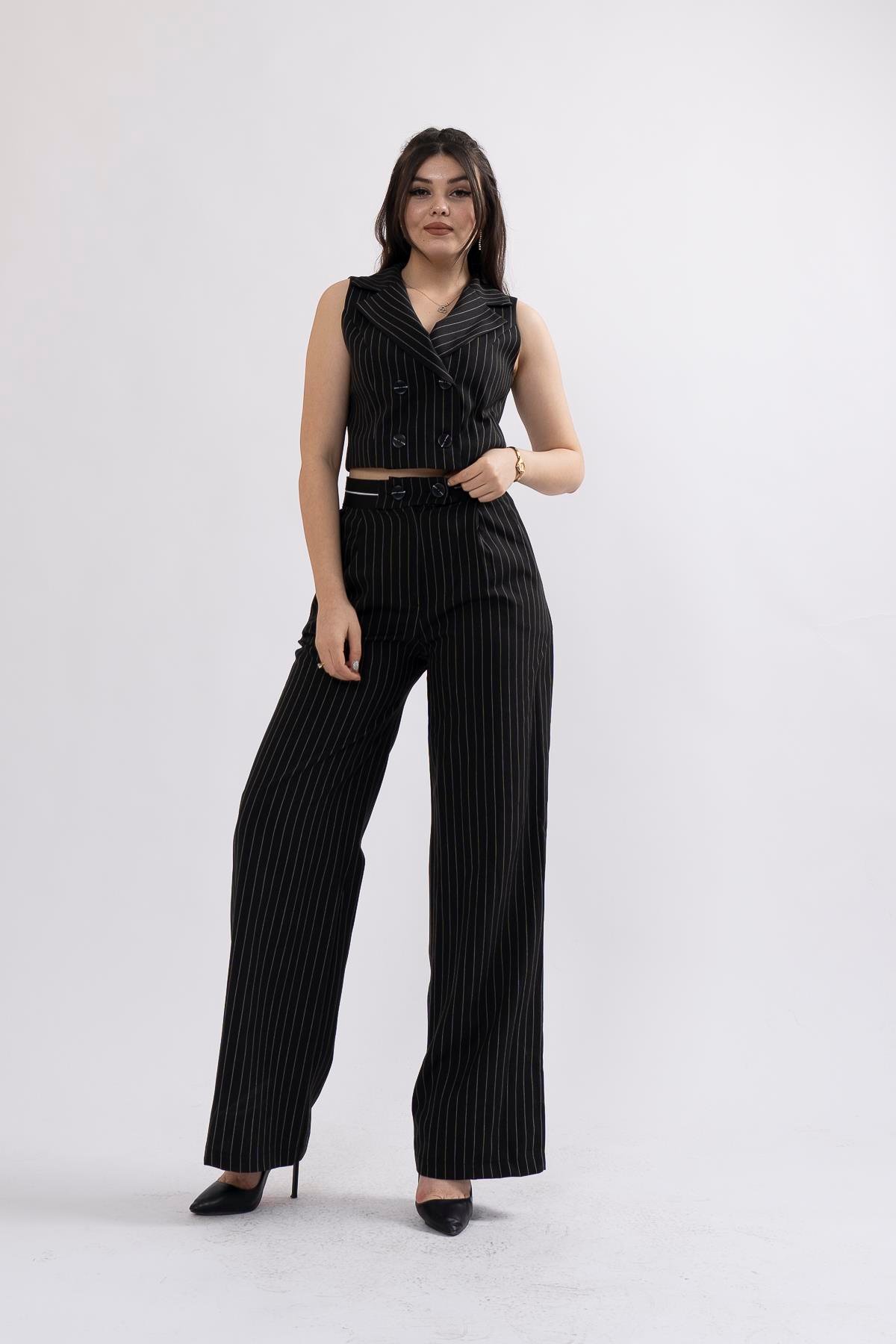 Poplin Garnili Yelek Panatolon Takım 1099