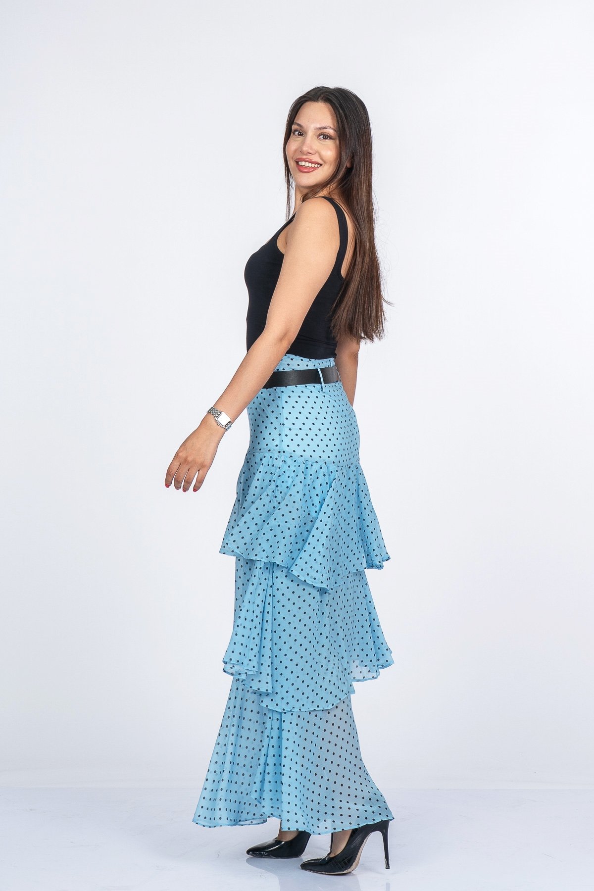 Trend Model Kemerli Çingene Etek 6879