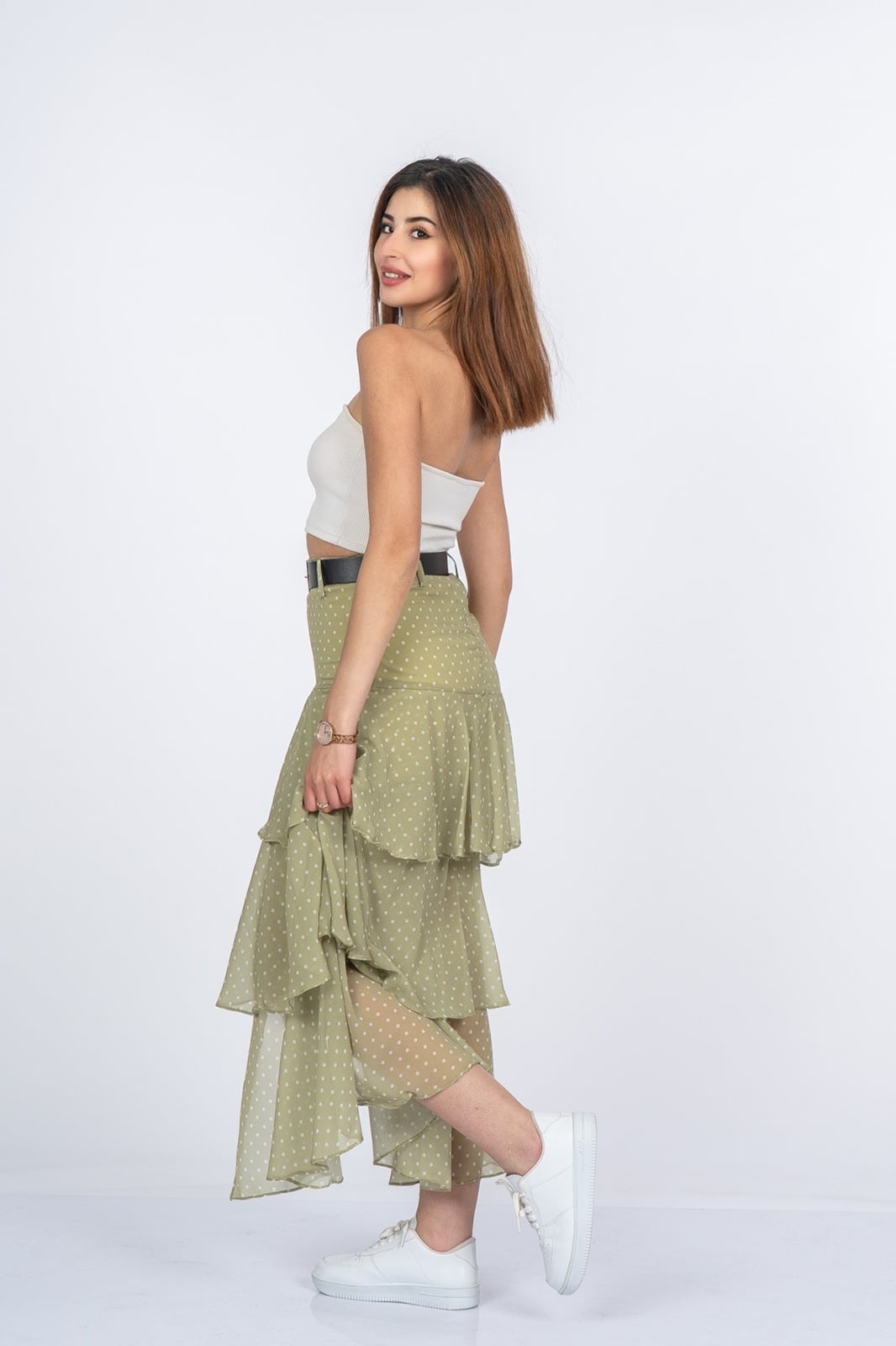 Trend Model Kemerli Çingene Etek 6879