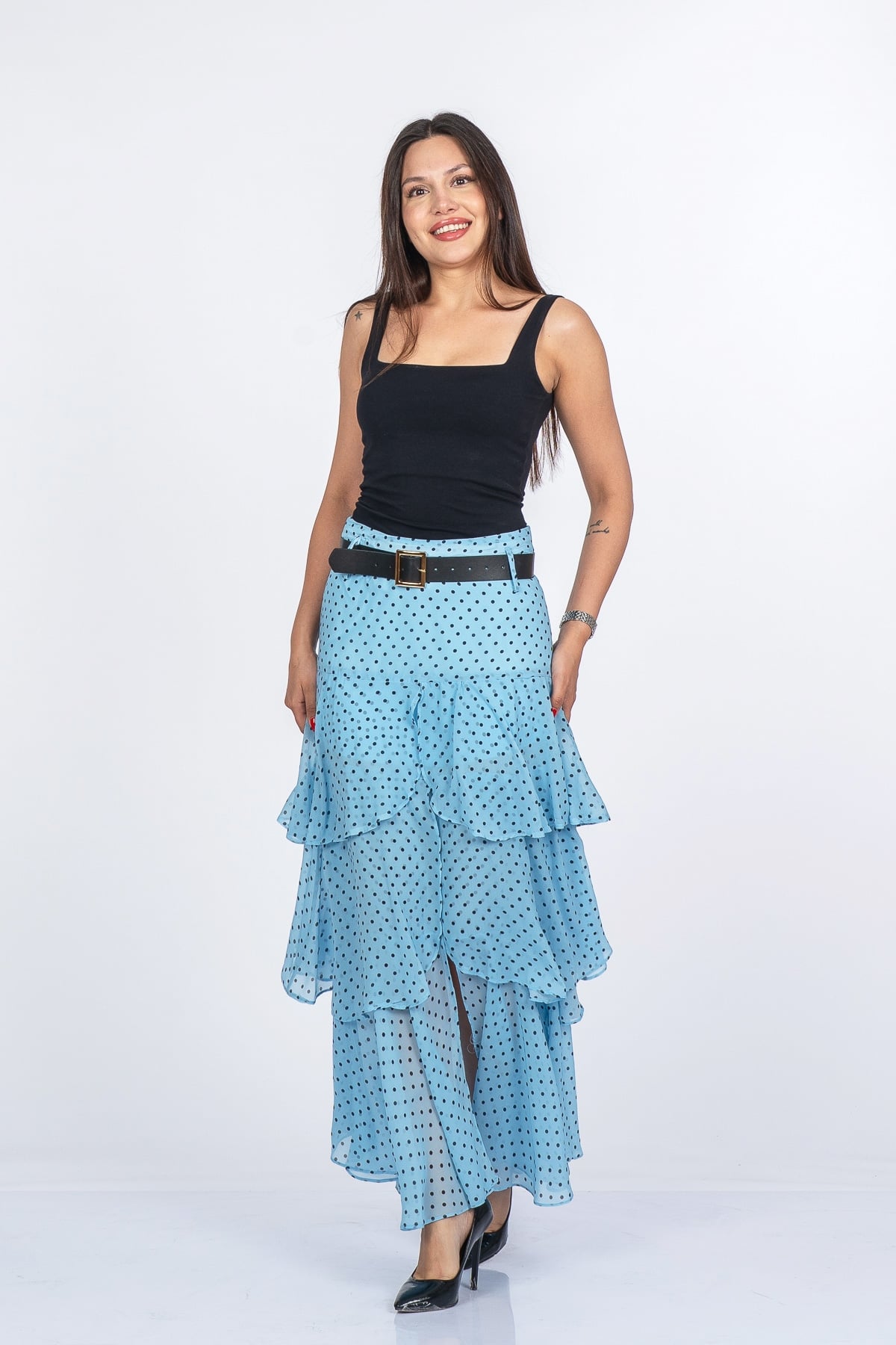 Trend Model Kemerli Çingene Etek 6879