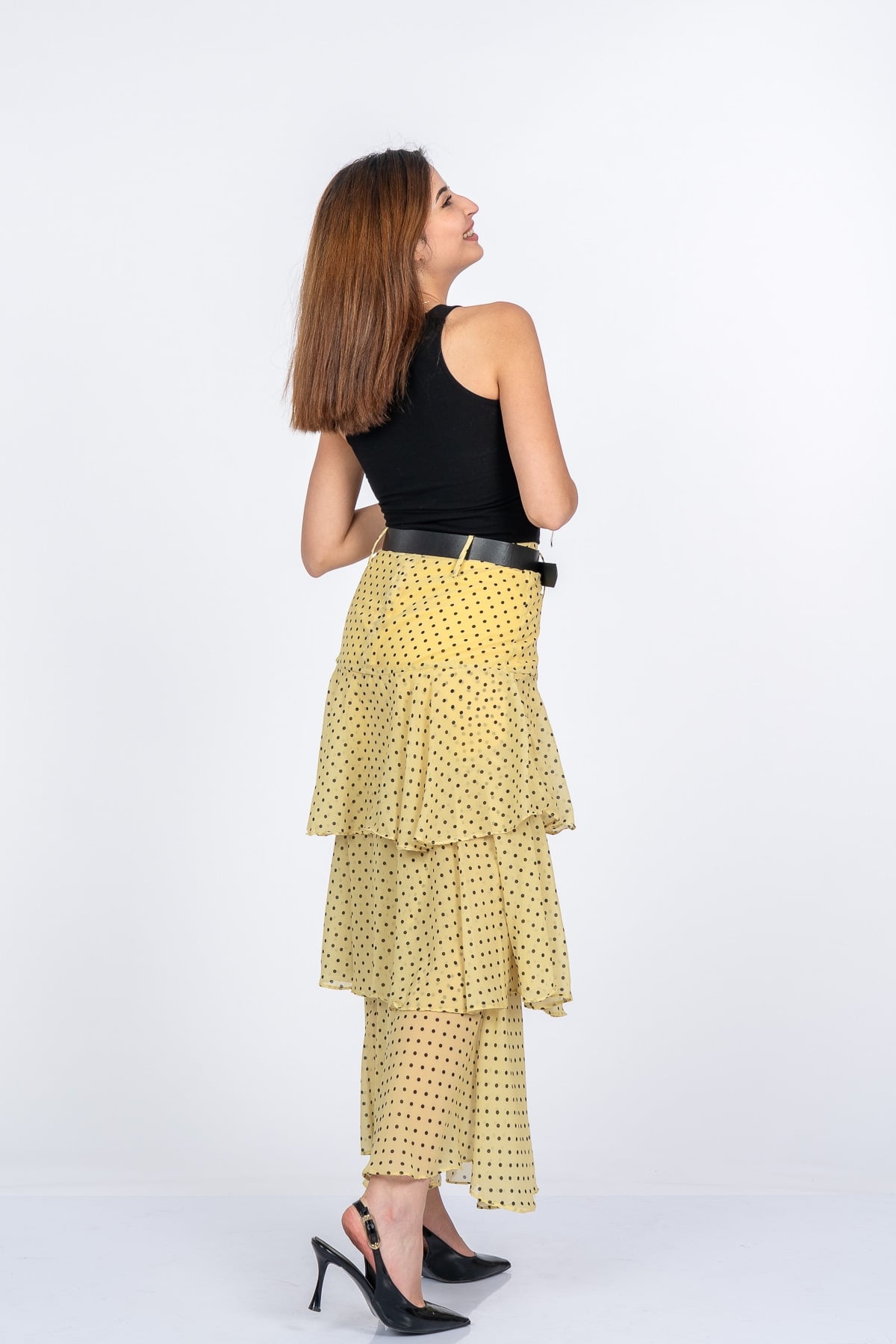 Trend Model Kemerli Çingene Etek 6879