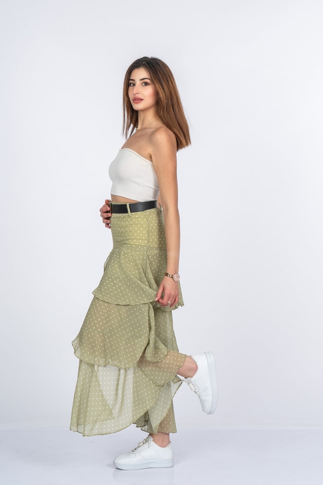 Trend Model Kemerli Çingene Etek 6879