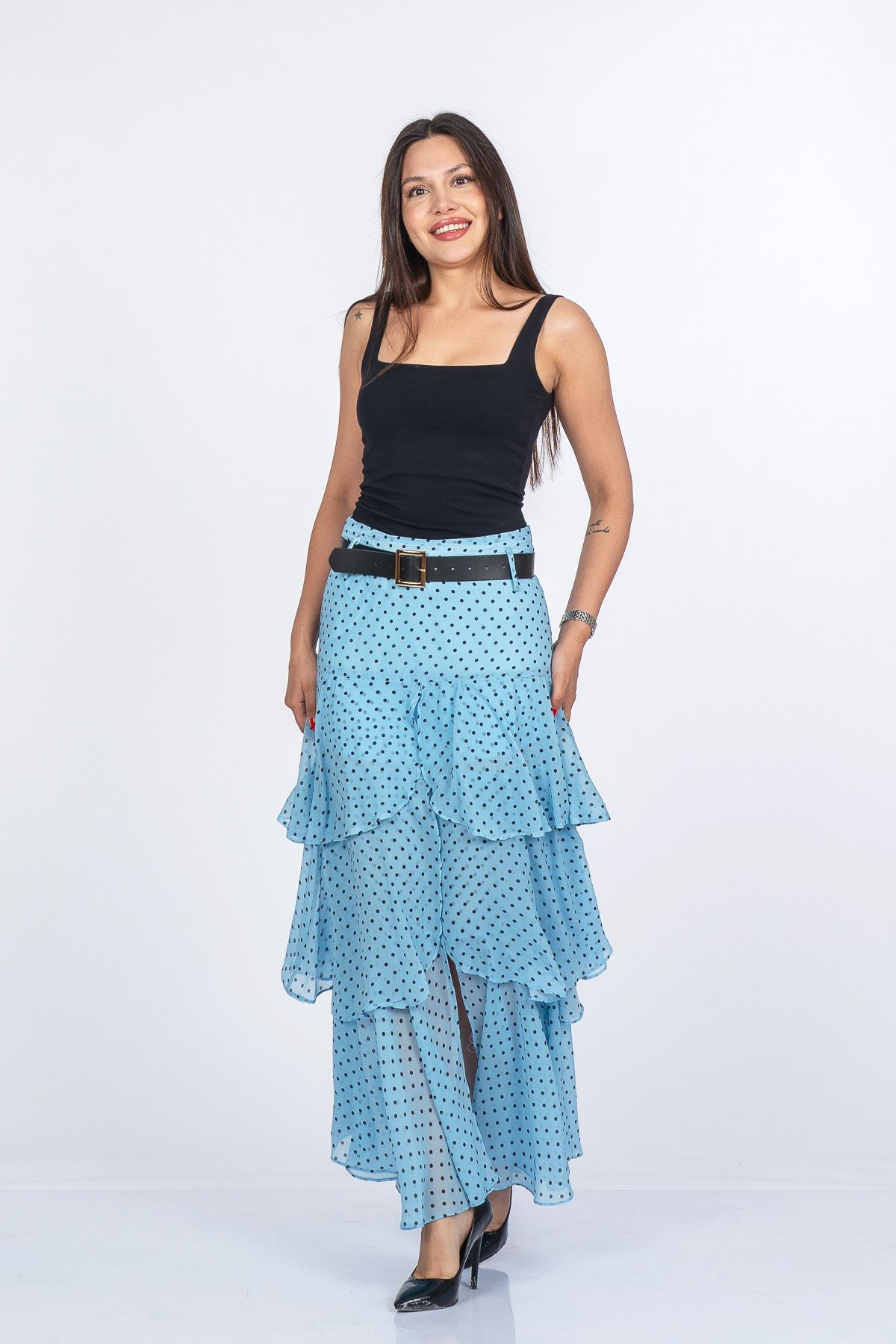 Trend Model Kemerli Çingene Etek 6879