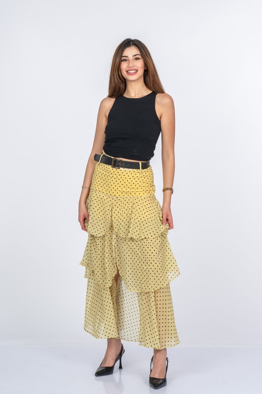 Trend Model Kemerli Çingene Etek 6879
