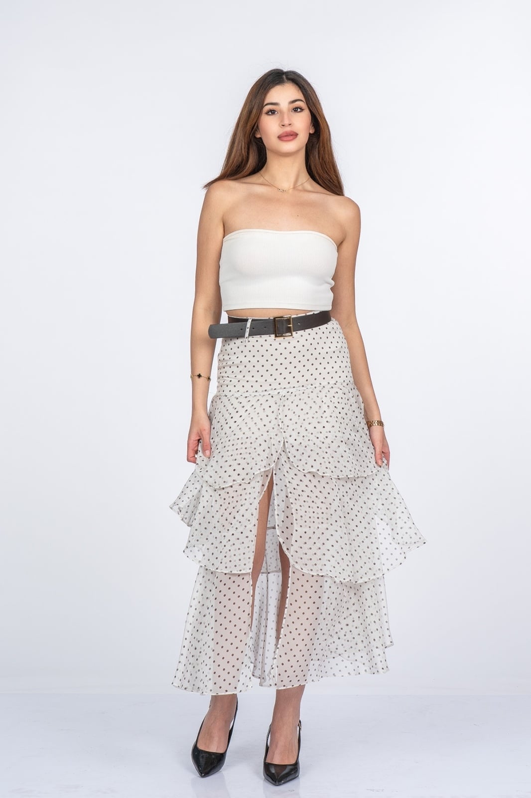 Trend Model Kemerli Çingene Etek 6879