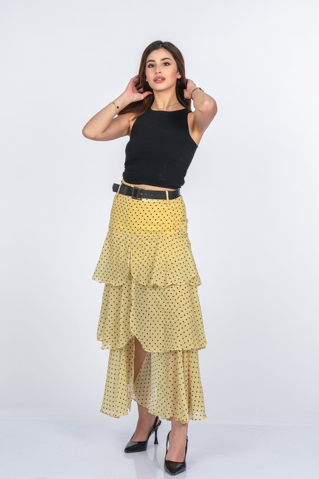 Trend Model Kemerli Çingene Etek 6879