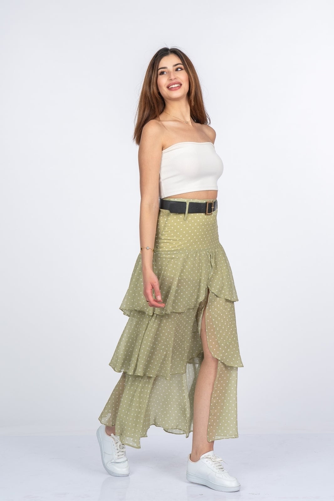 Trend Model Kemerli Çingene Etek 6879
