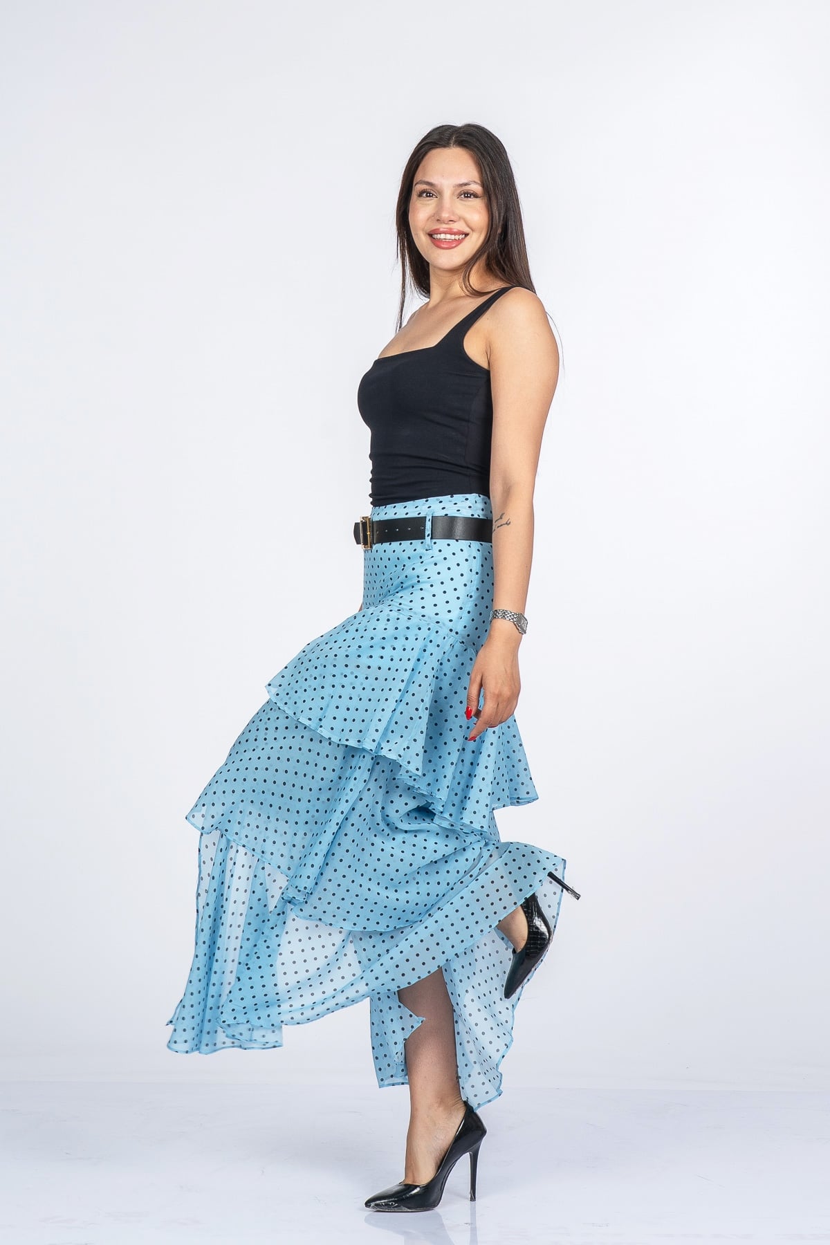 Trend Model Kemerli Çingene Etek 6879