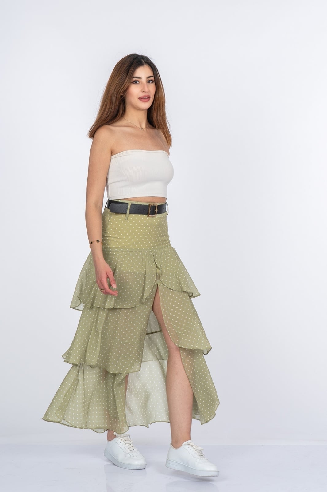 Trend Model Kemerli Çingene Etek 6879