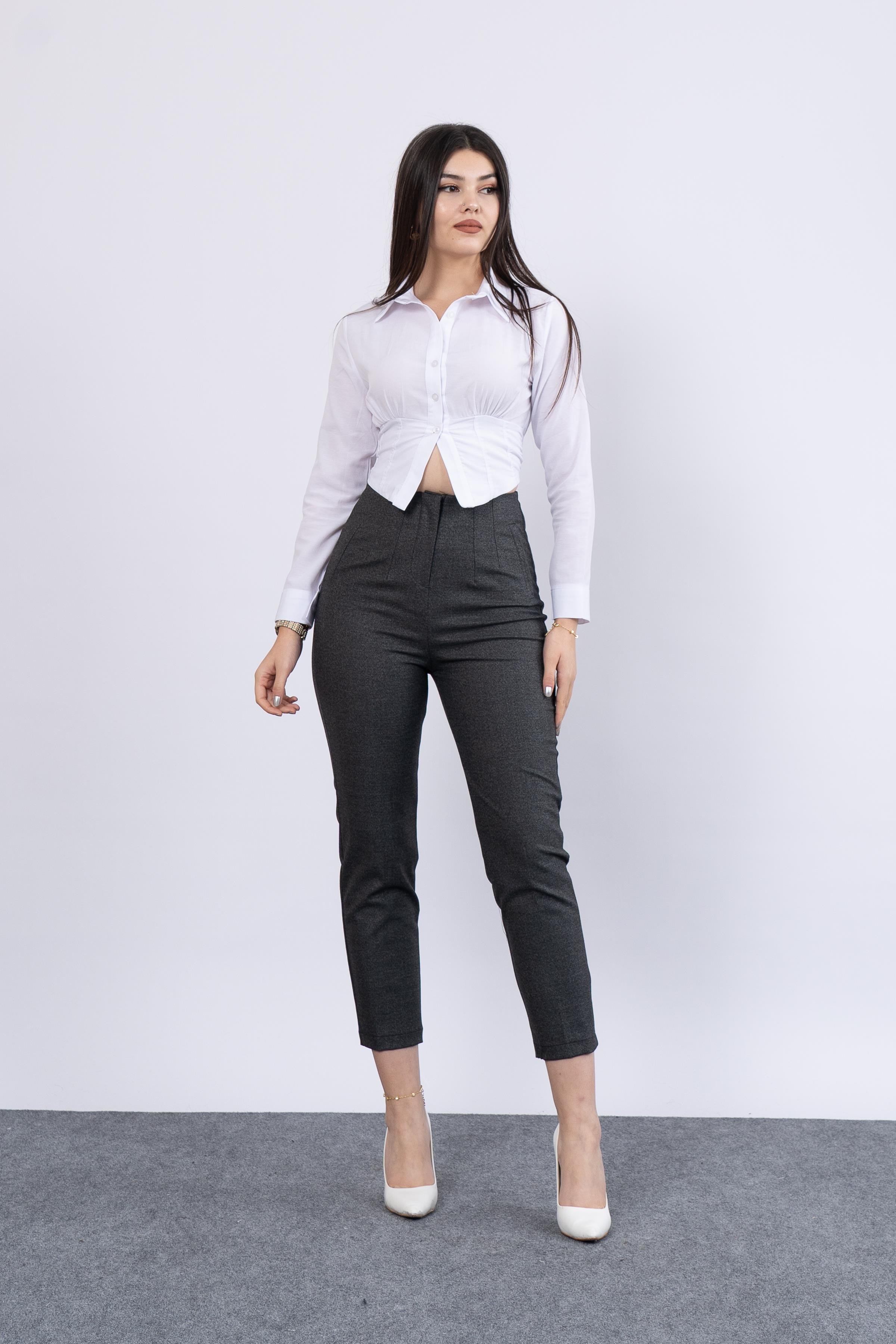 Trend Önü Pensli Zr Model Ekose Pantolon 30102