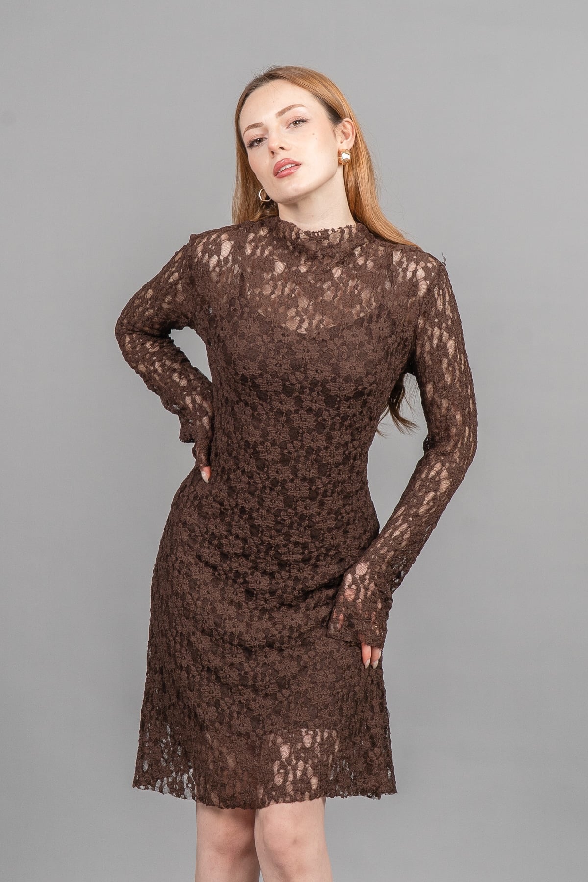 Trend Tül Mini Elbise – Premium Astarlı Form 50359