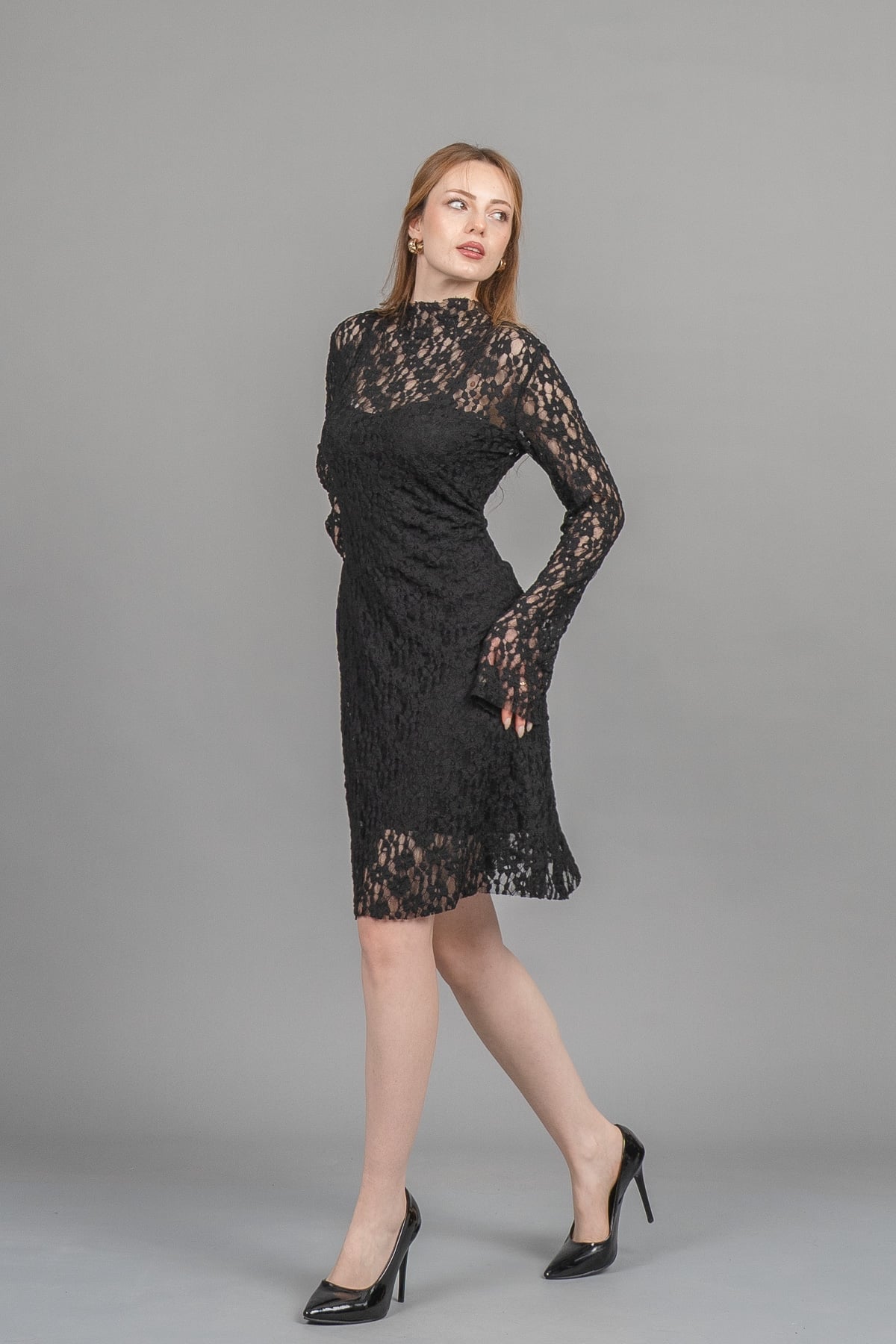 Trend Tül Mini Elbise – Premium Astarlı Form 50359