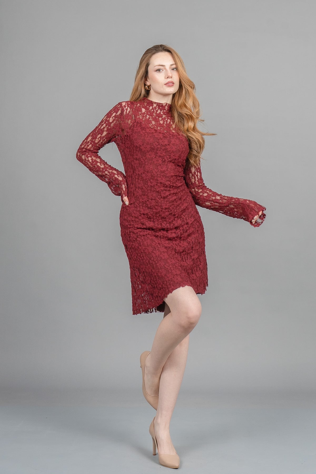 Trend Tül Mini Elbise – Premium Astarlı Form 50359
