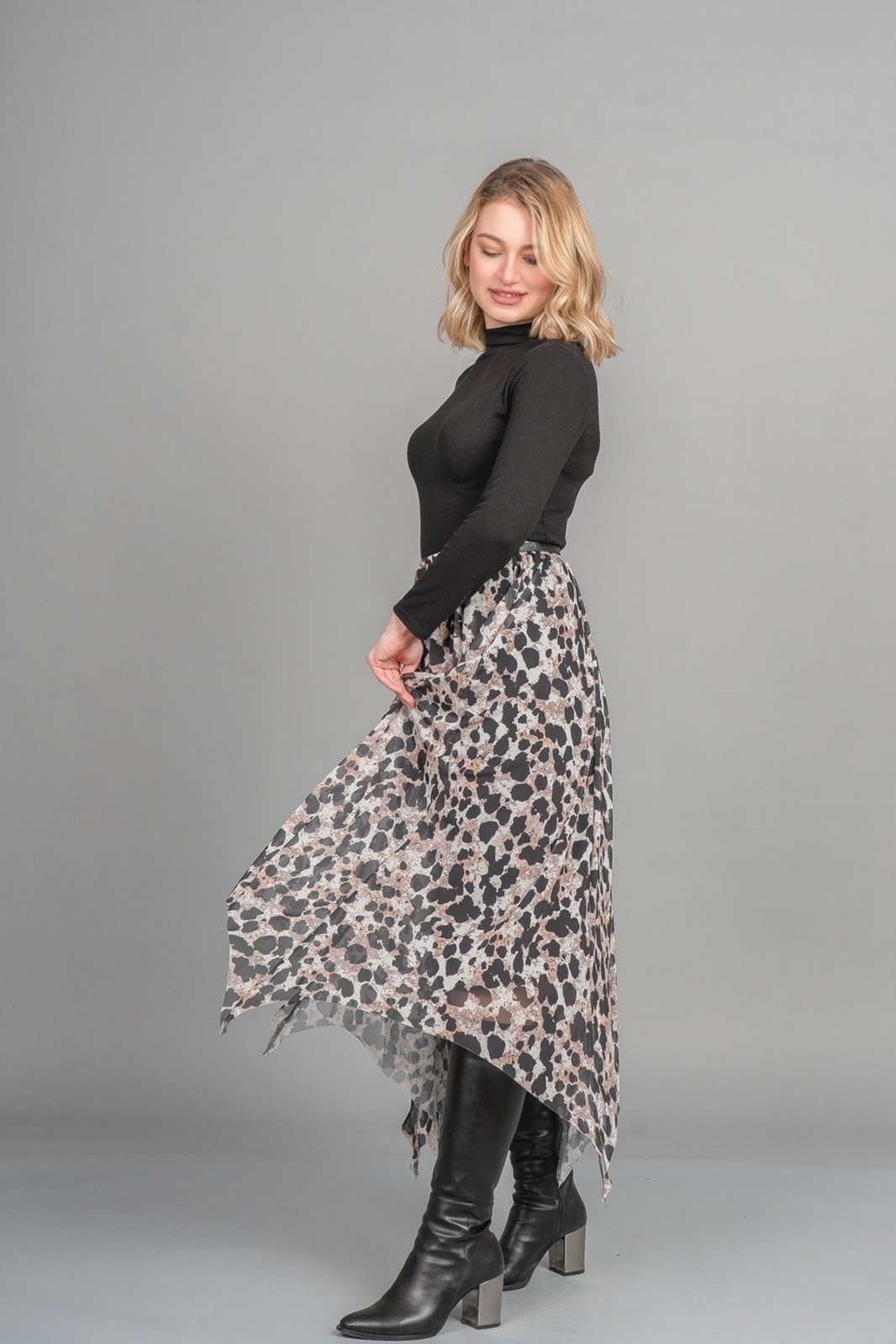 Vogue Asimetrik Tül Elegance Etek 6849
