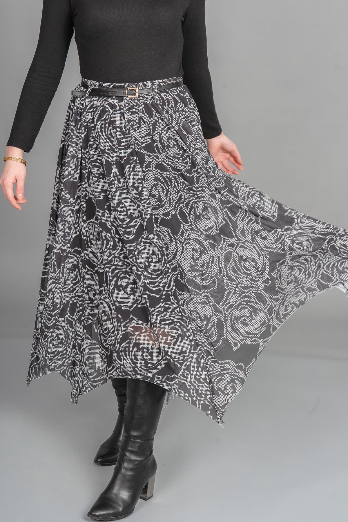 Vogue Asimetrik Tül Elegance Etek 6849