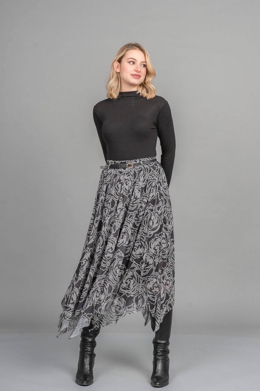Vogue Asimetrik Tül Elegance Etek 6849
