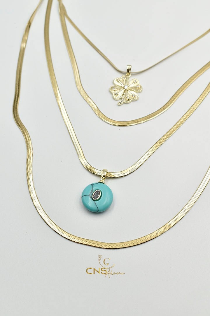 Yonca Çoklu Zincir Kolye