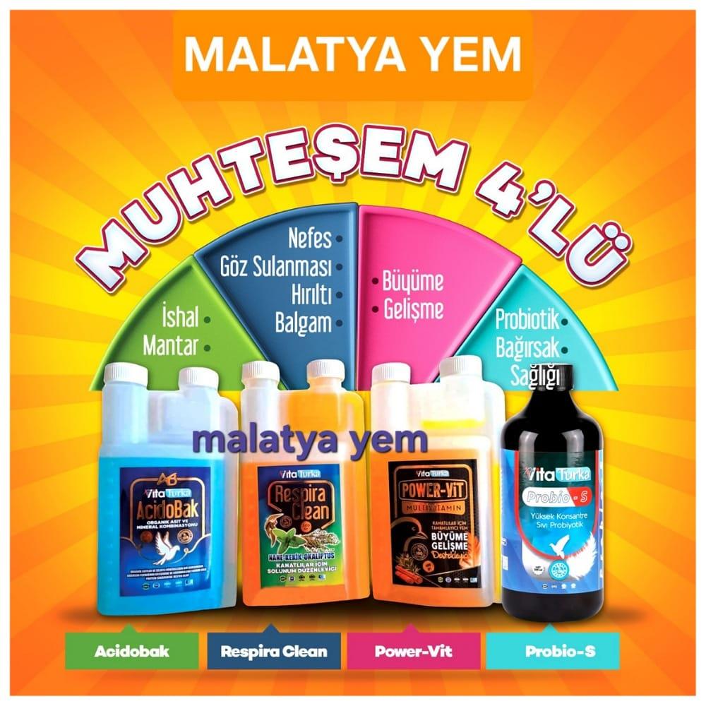 4'lü Kanatlı Bakım Seti – Hırıltı, İshal, Probiyotik ve Vitamin Takviyesi (4x500 mL)