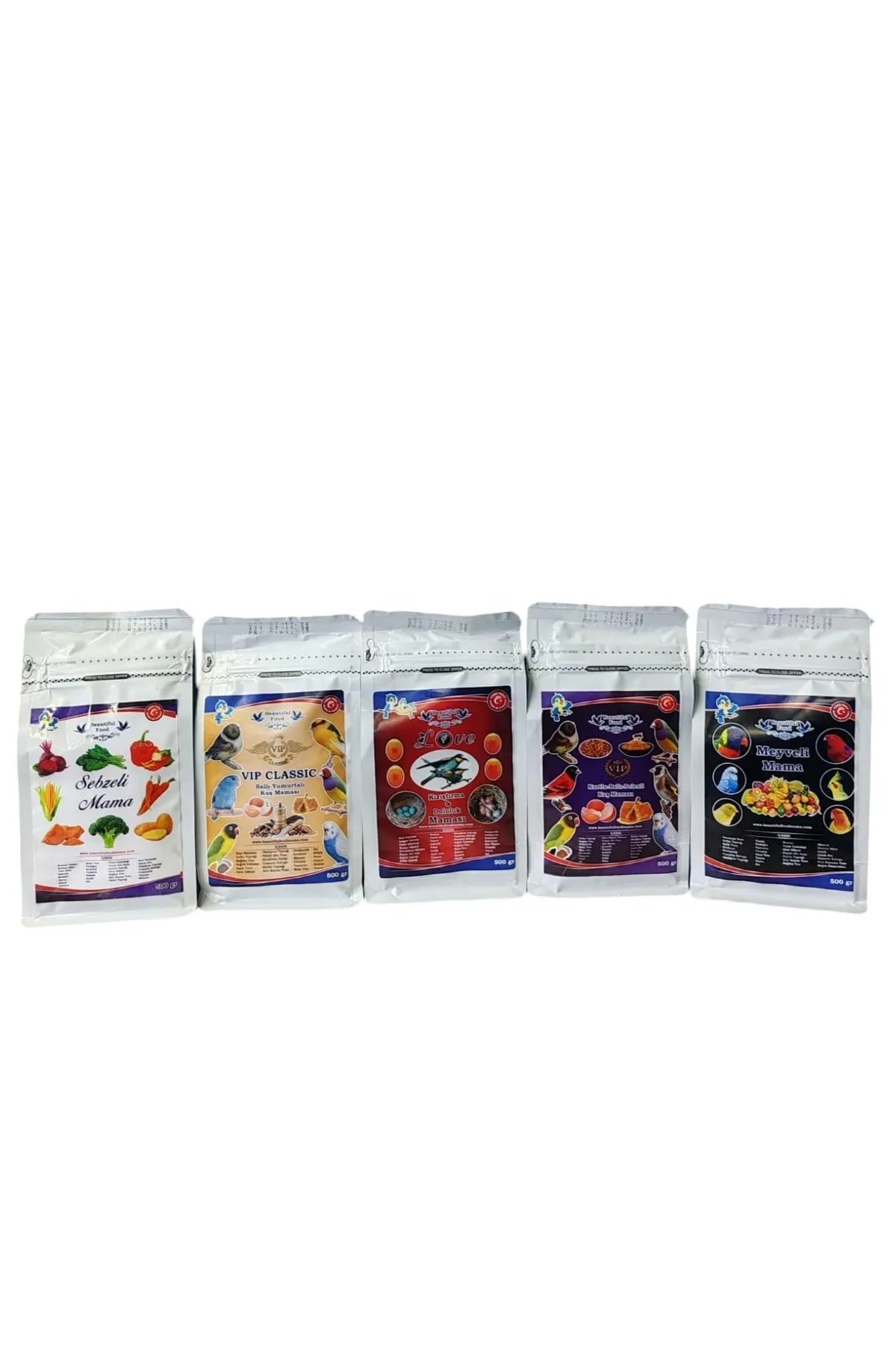 Beautiful Food 5'li Kuş Maması Seti | 5x500g Besleyici Mama