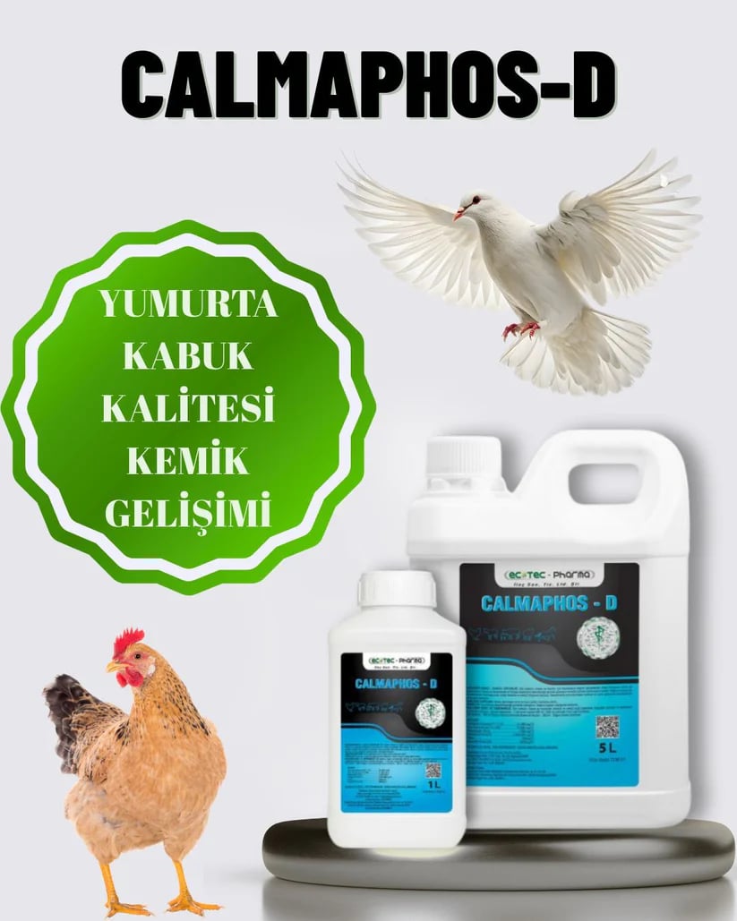 Calmaphos-D 1 Litre | Kalsiyum Fosfor D3 Takviyesi – Doğum ve Yumurta Desteği