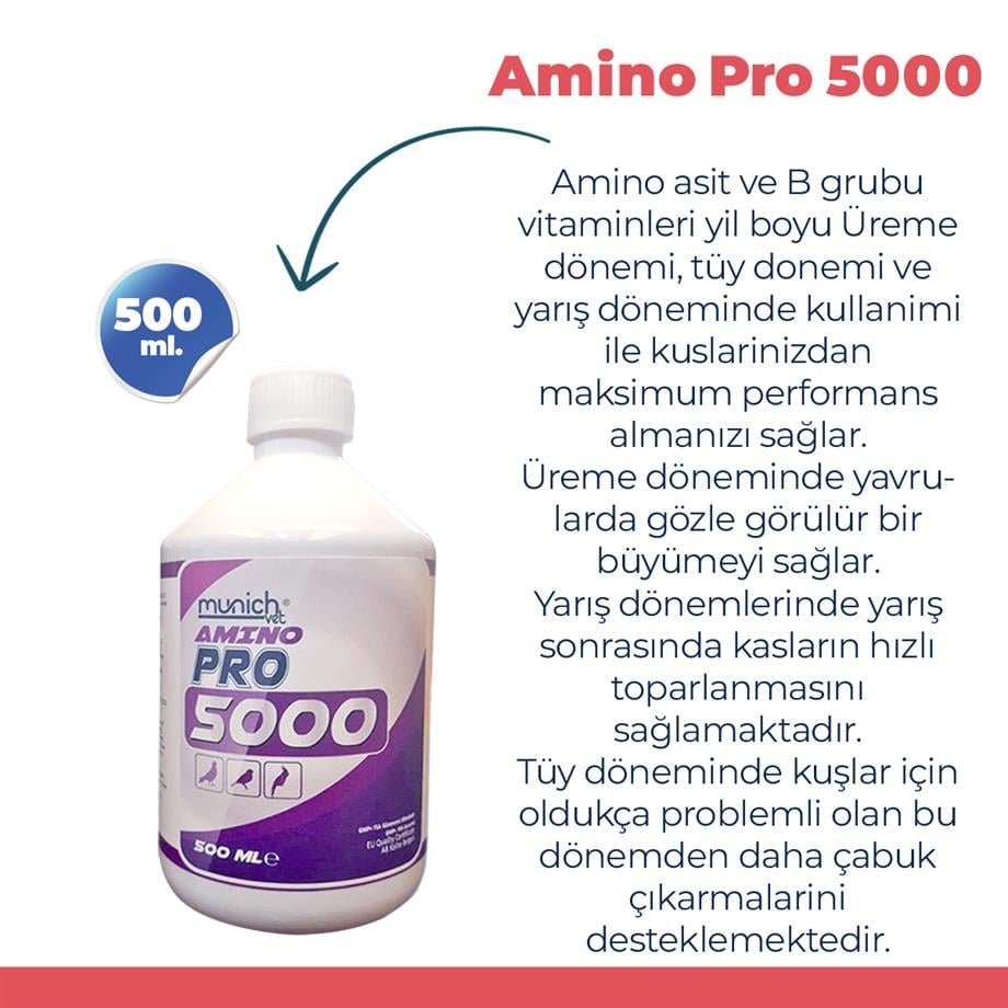 Munich Vet Amino Pro 5000-Amino Asit 500 ml