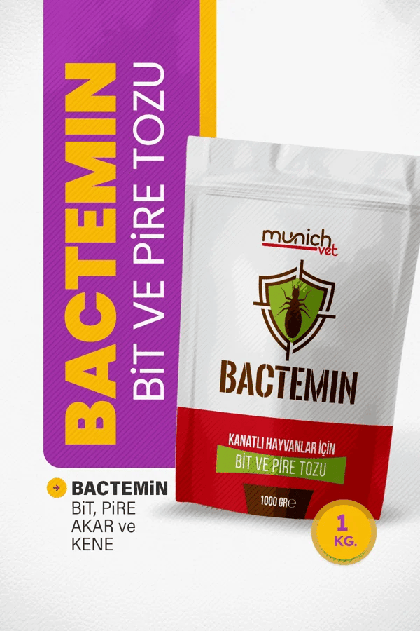 Munich Vet Bactemin Bit Pire Tozu 1 Kg | Kümes ve Kanatlı Hayvanlar İçin Dış Parazit Tozu