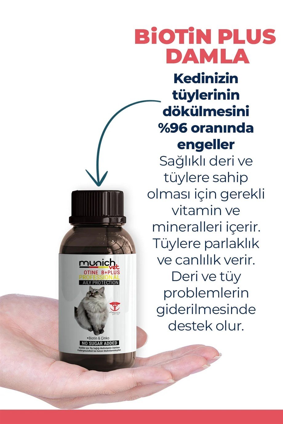 Munich Vet Biotine + Plus 100 ml-Tüy Sağlığı Multivitamin
