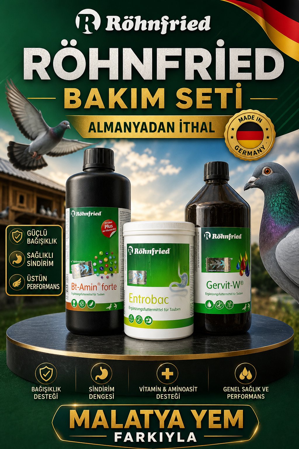Röhnfried 3'lü Bakım Seti | Entrobac-Bt Amin Forte-Gervit-W