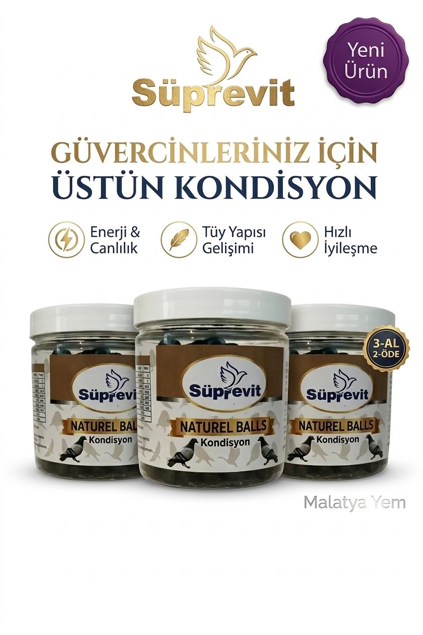 Süprevit  3 Kutu Naturel Balls Güvercin Kondisyon - Yavru Güvercin Hapı