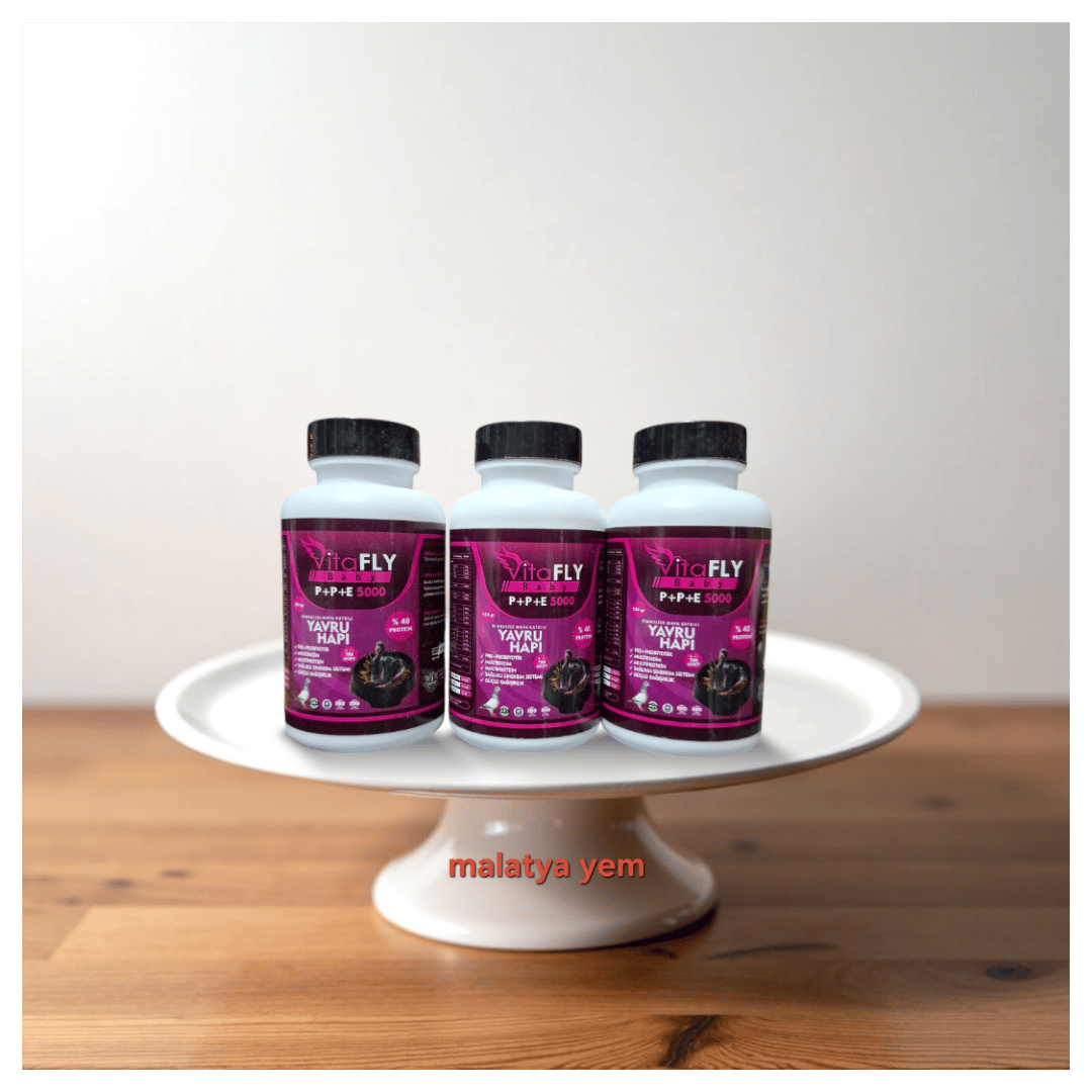 VitaFLY P+P+E 5000 Yavru Hapı – Güvercinler İçin Gelişim Desteği  - 3 Kutu