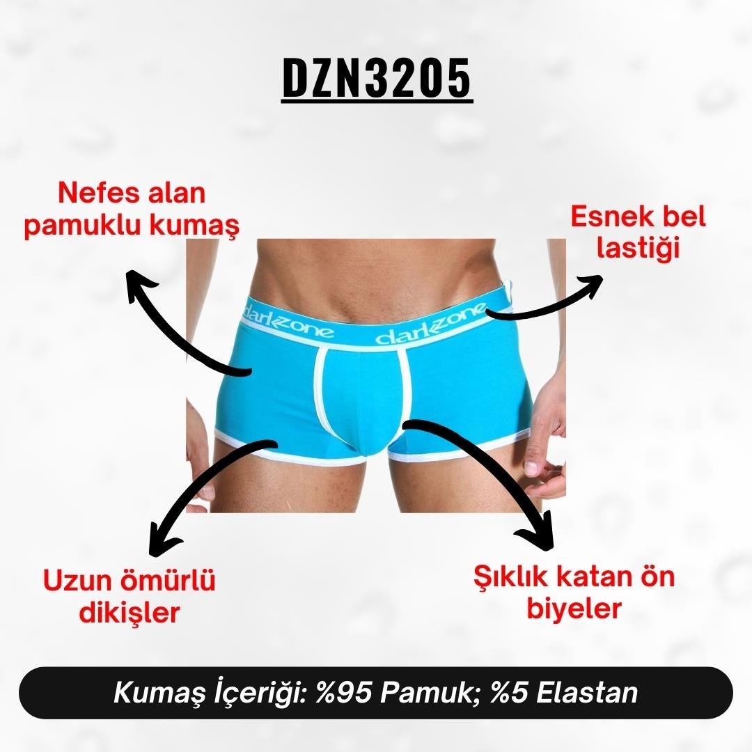 Biyeli Turkuaz Erkek Boxer - DZN3205