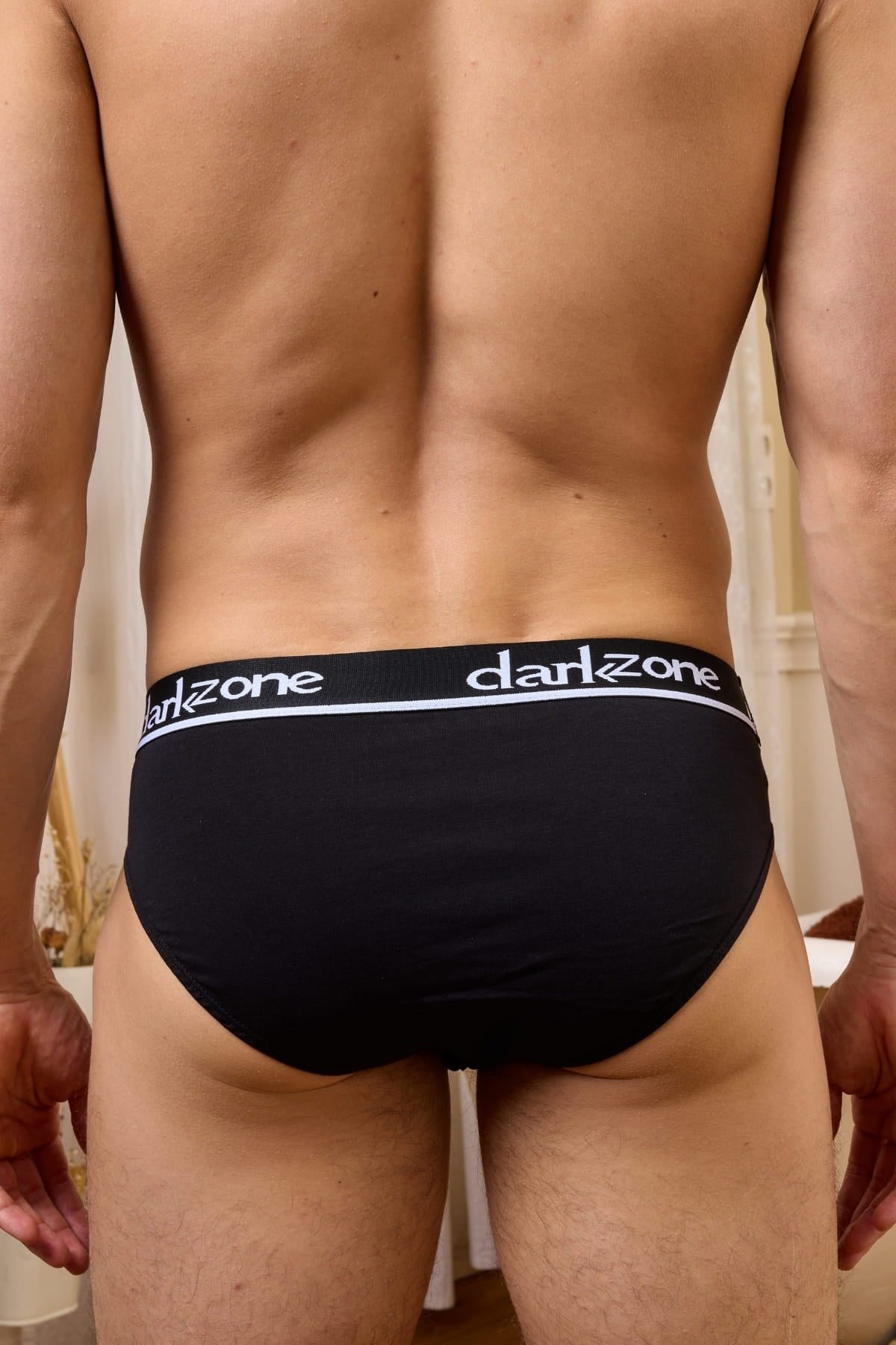 DarkzoneDZ-1103-01-SErkek Siyah Pamuklu Lastikli Slip Külot