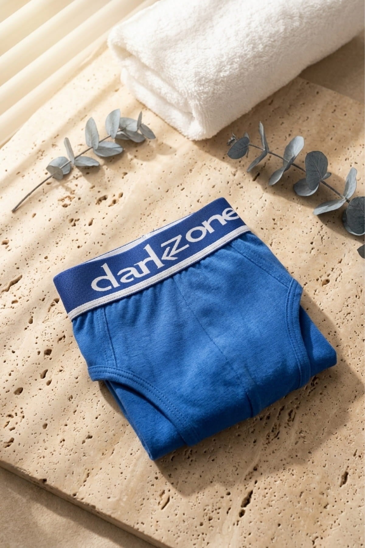DarkzoneDZ-1103-05-SErkek Saks Mavi Pamuklu Lastikli Slip Külot