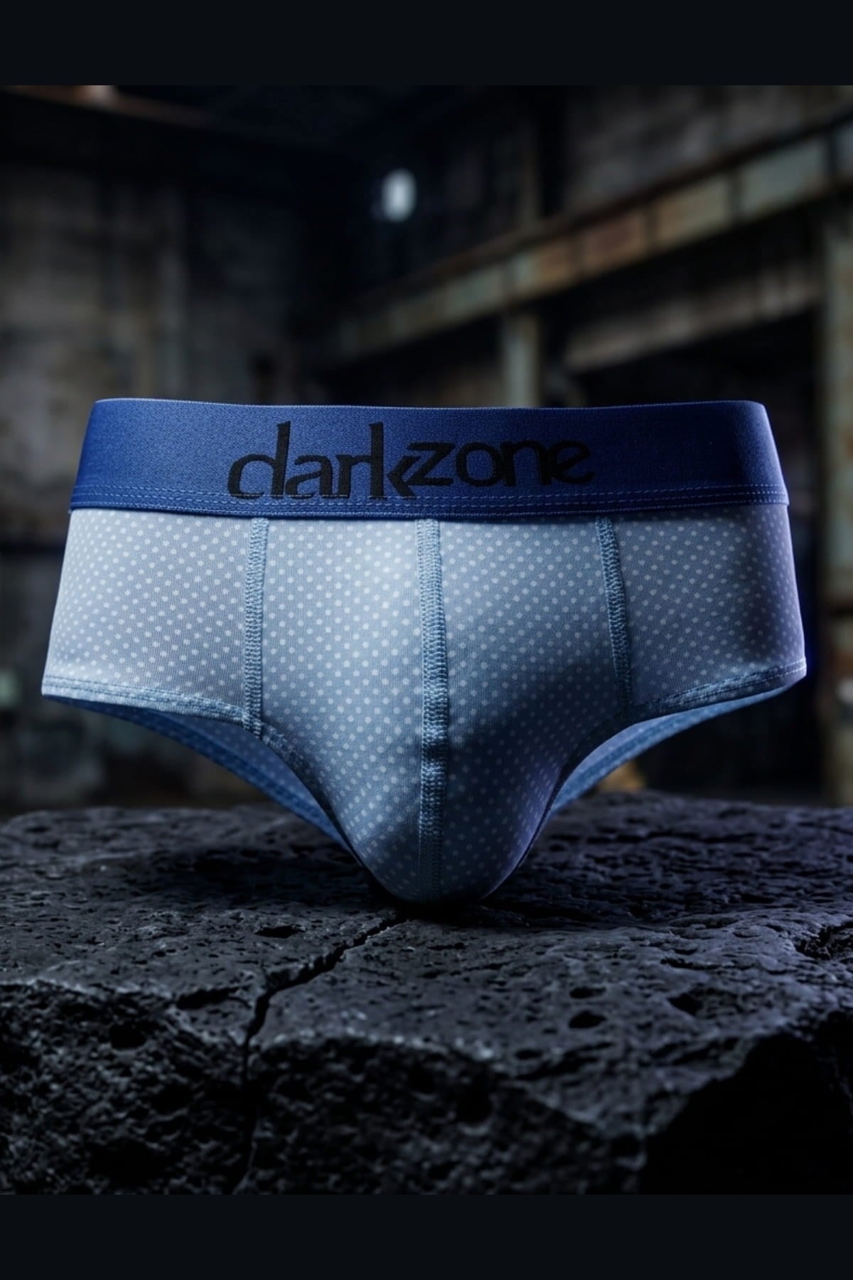 DarkzoneDZ-1103-103-SErkek Nokta Desenli Açık Mavi Pamuklu Lastikli Slip Külot