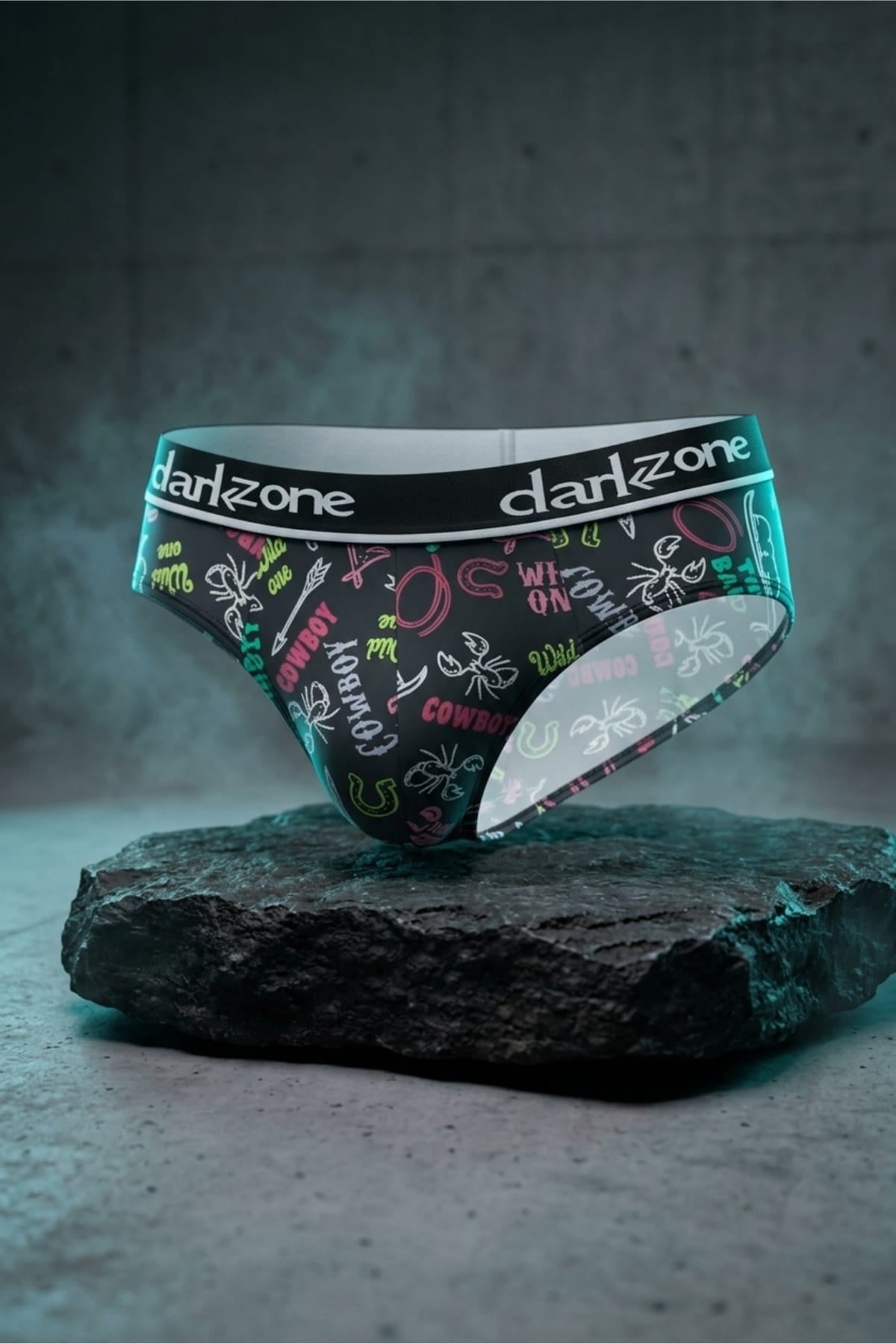 DarkzoneDZ-1103-107-SErkek Kovboy Desenli Pamuklu Lastikli Slip Külot