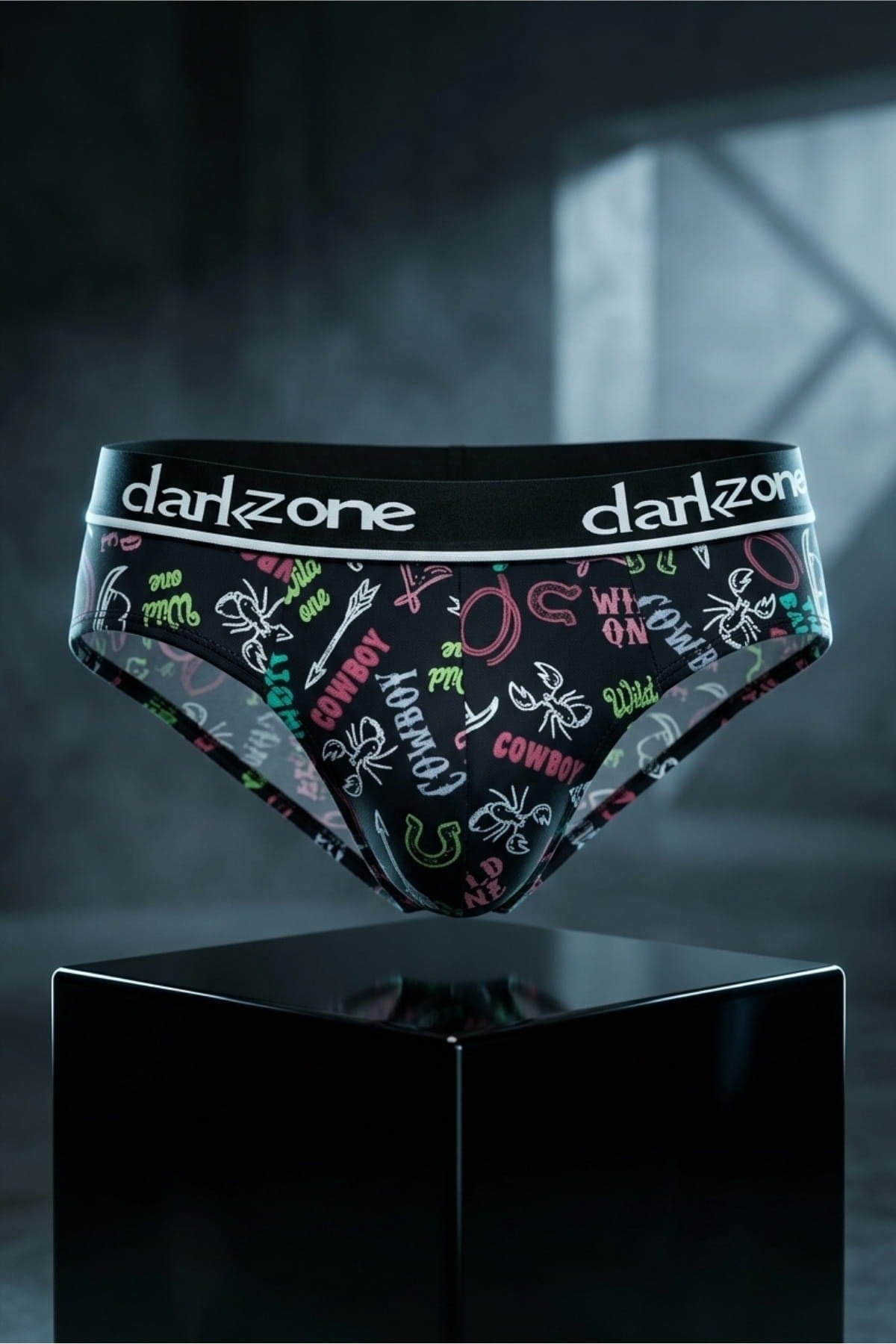 DarkzoneDZ-1103-107-SErkek Kovboy Desenli Pamuklu Lastikli Slip Külot
